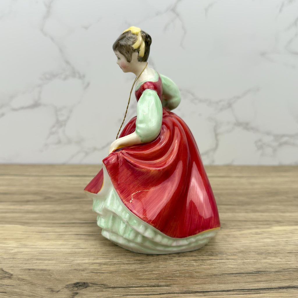 Vintage Royal Doulton Figurine, Fair Maiden HN2434, Lady in Red Dress