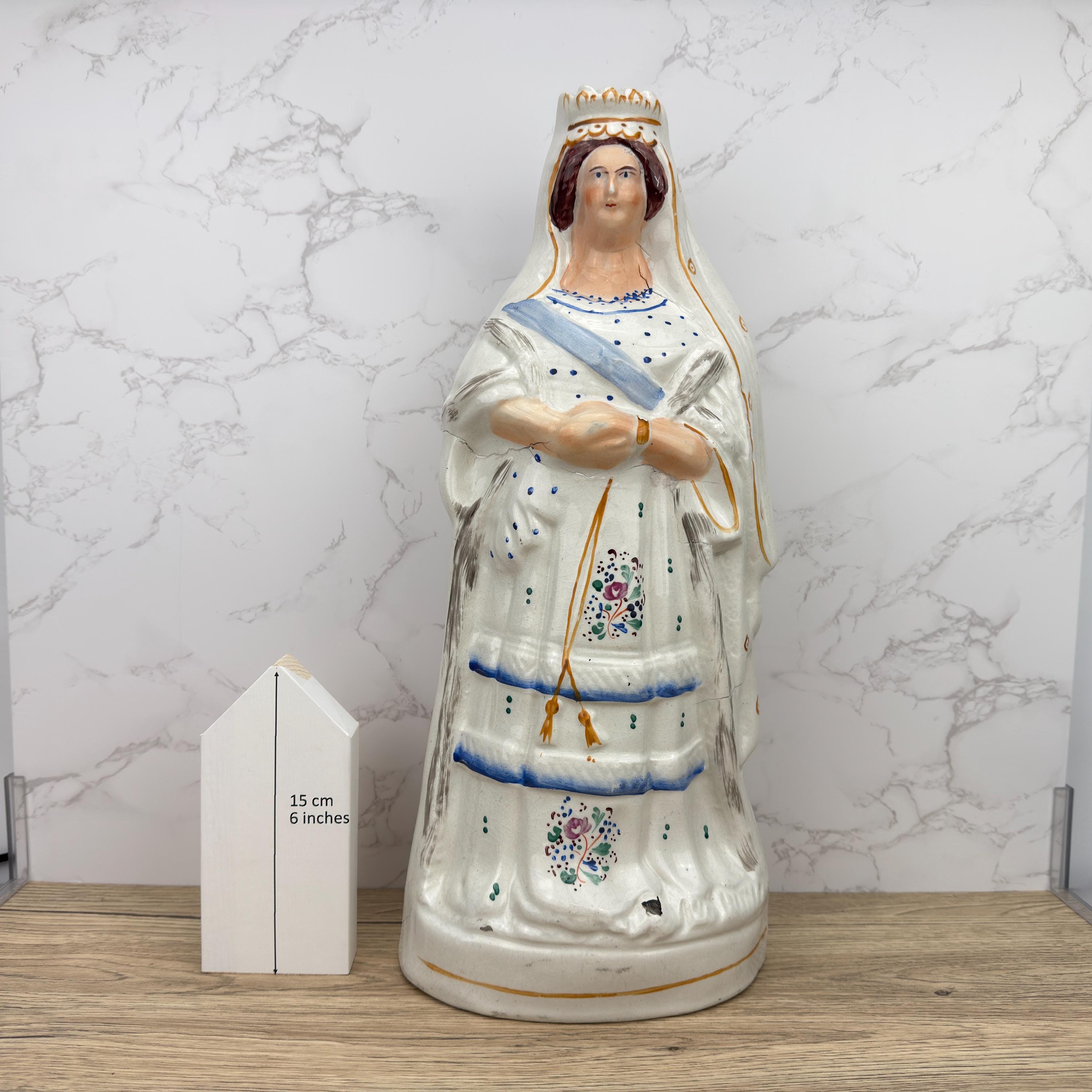 Antique Staffordshire Queen Victoria Figure, 1887 Golden Jubilee
