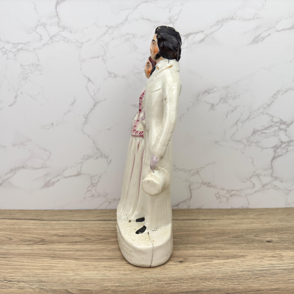 Victorian Staffordshire Prince and Princess Figurine, 1860 Royalty Display