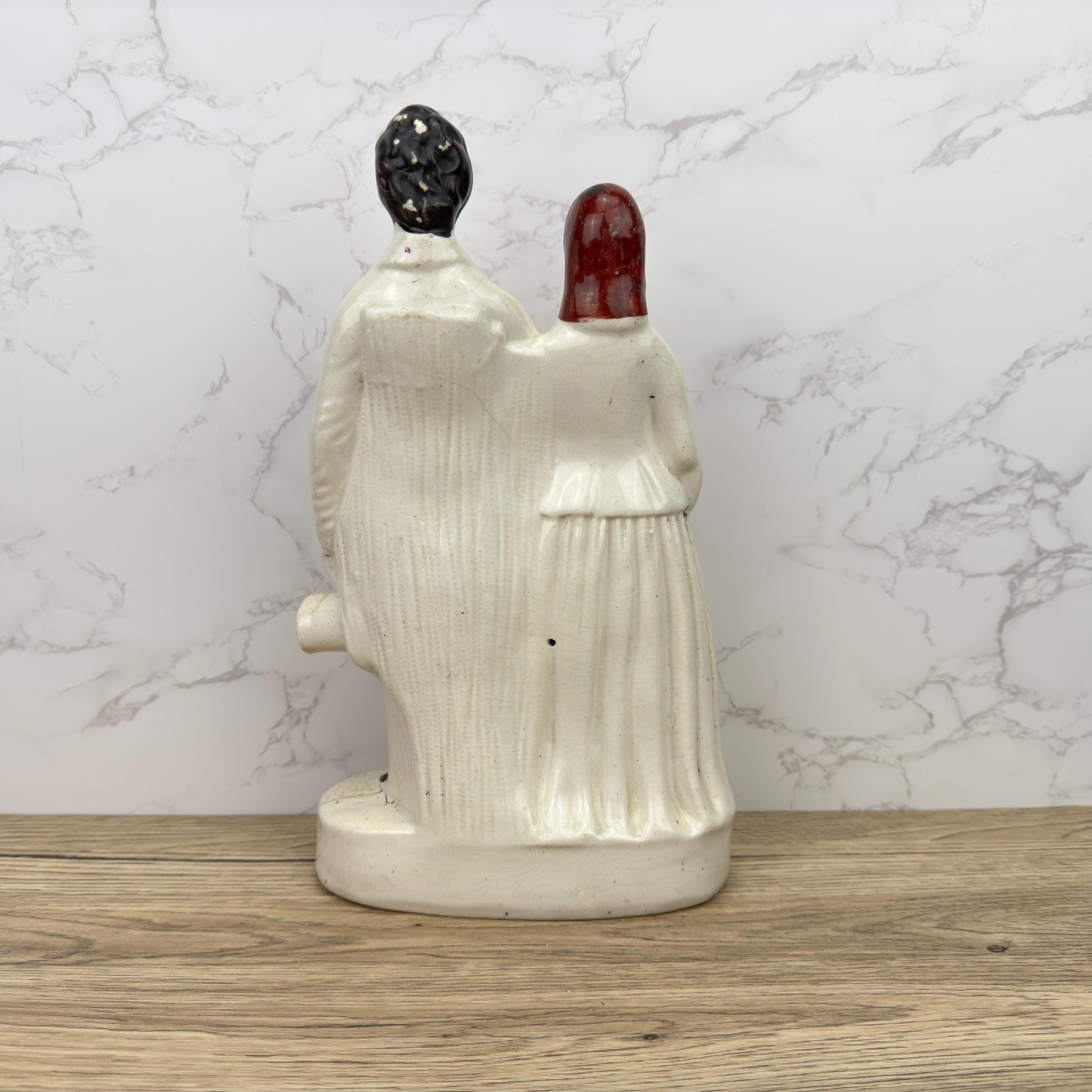 Victorian Staffordshire Prince and Princess Figurine, 1860 Royalty Display