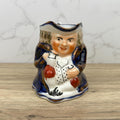 Antique Allerton's Toby Jug, Staffordshire Seated Man Mug, Cobalt Blue & Gold