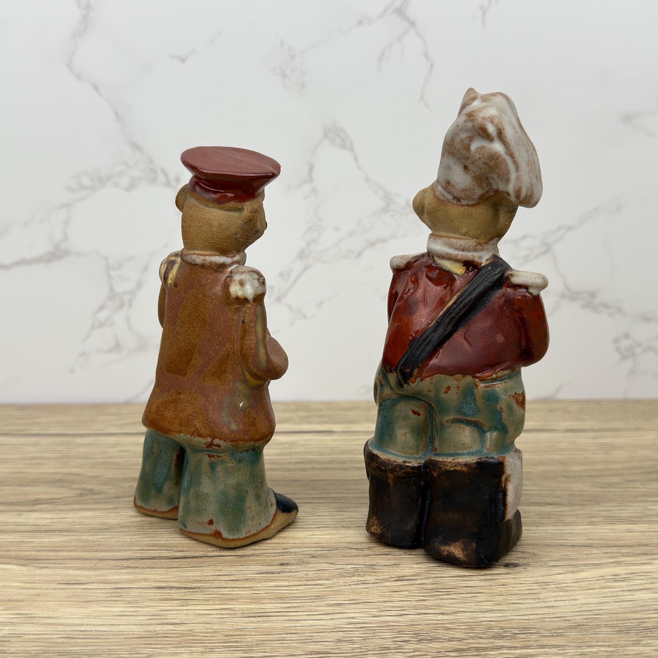 Vintage Tremar Pottery Figurines, Scottish Highlander and Military Bandman