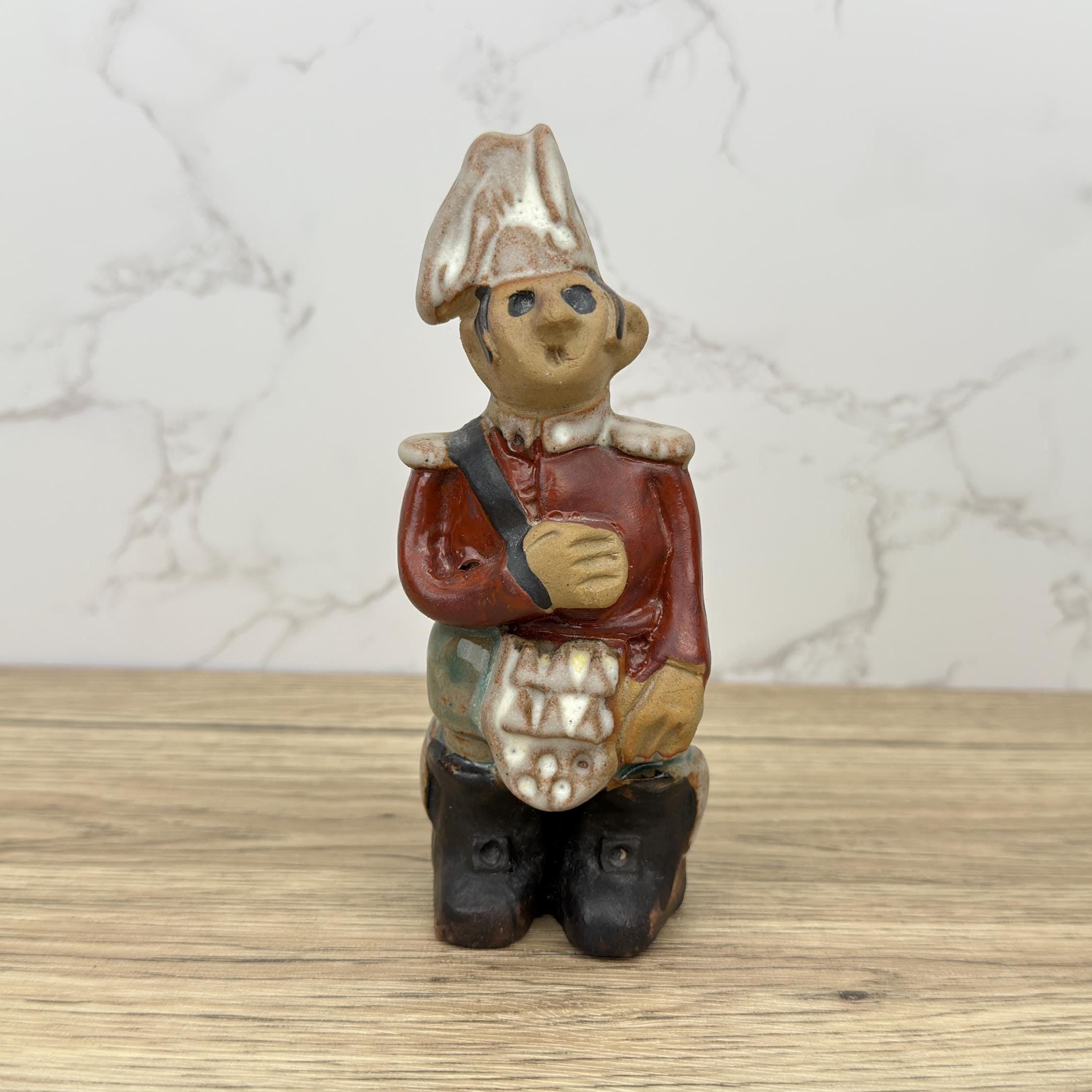 Vintage Tremar Pottery Figurines, Scottish Highlander and Military Bandman