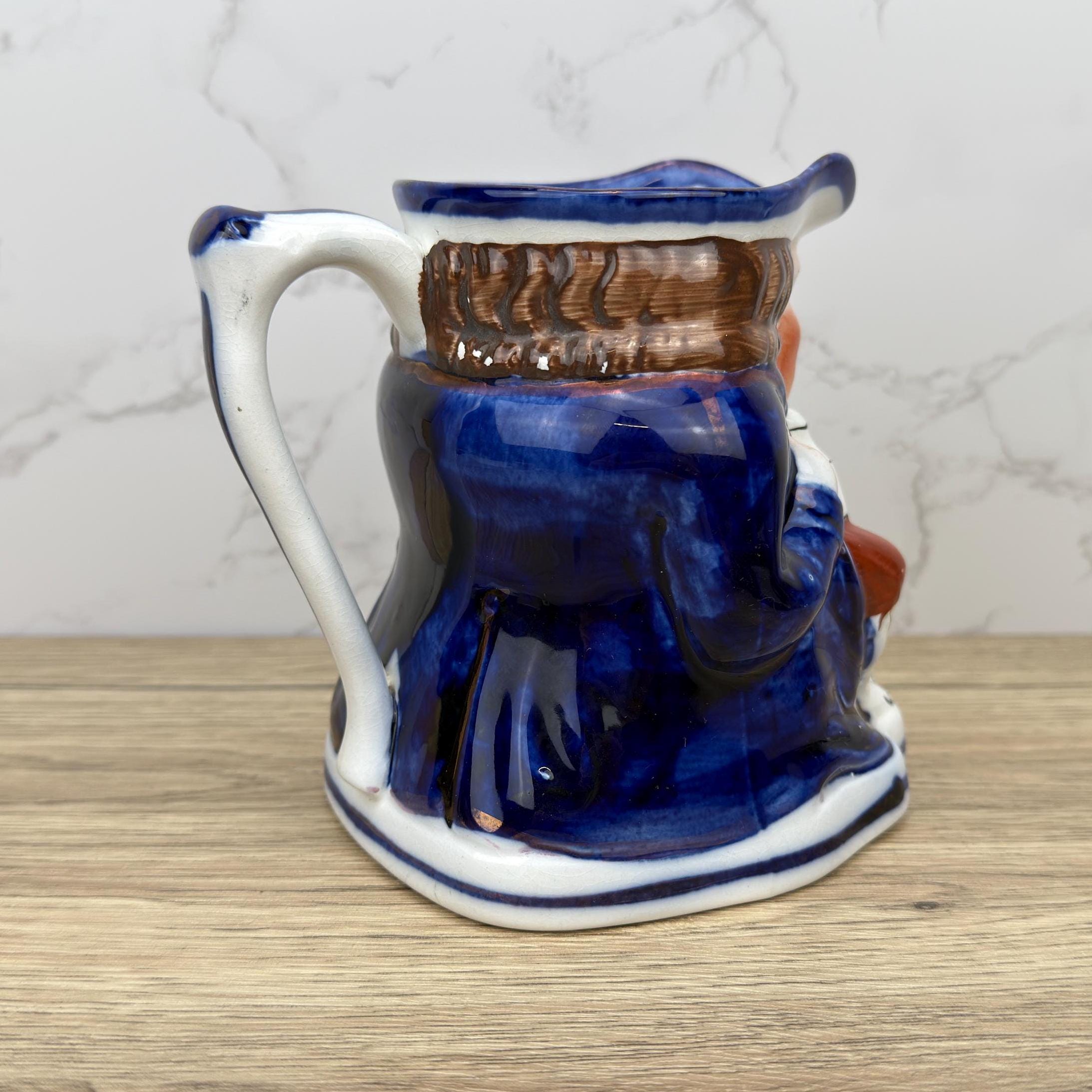 Antique Allertons Toby Jug, Gaudy Copper Lustre, Staffordshire Pottery