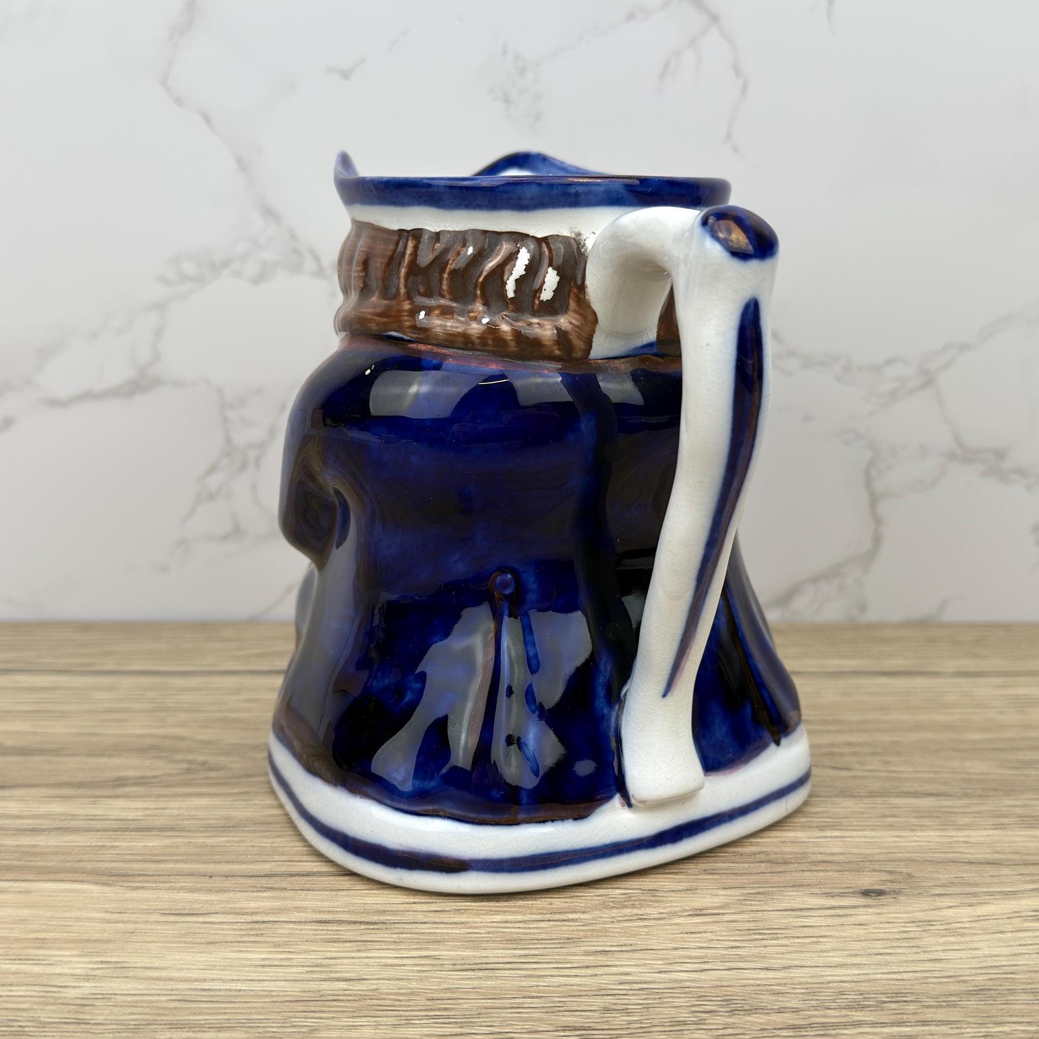 Antique Allertons Toby Jug, Gaudy Copper Lustre, Staffordshire Pottery