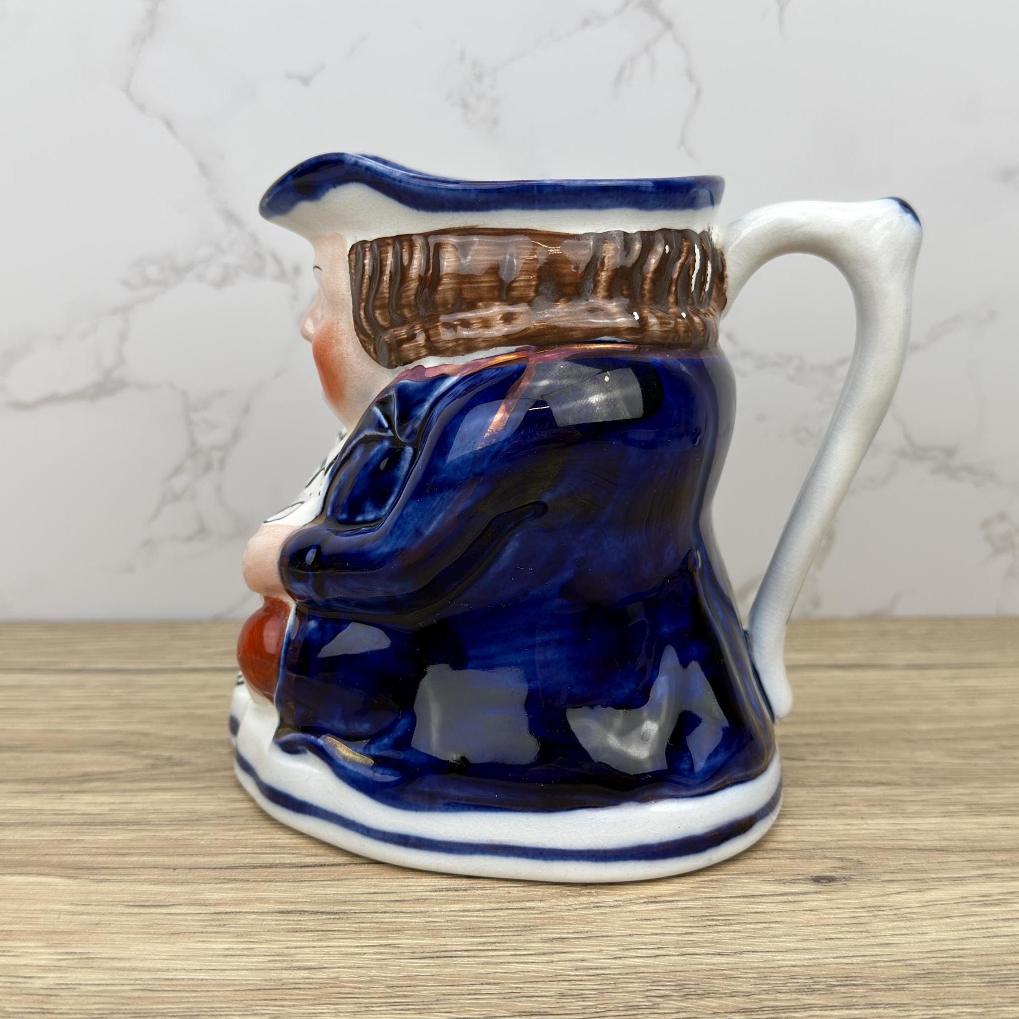 Antique Allertons Toby Jug, Gaudy Copper Lustre, Staffordshire Pottery