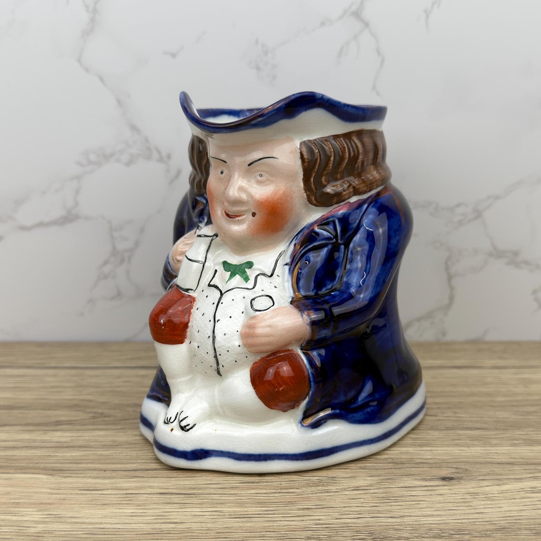 Antique Allertons Toby Jug, Gaudy Copper Lustre, Staffordshire Pottery