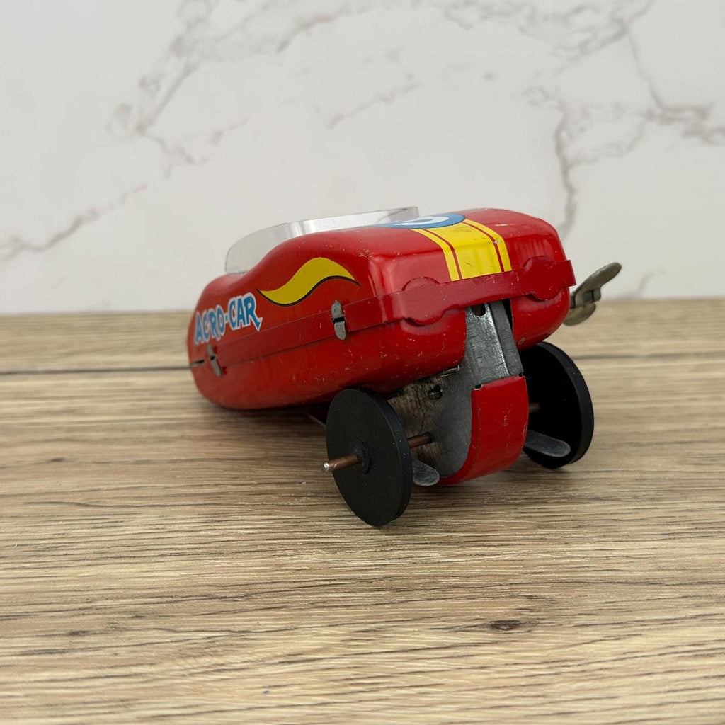 Vintage Yone Acro Car Tin Toy, 1960s Japanese Wind-Up, Original Box