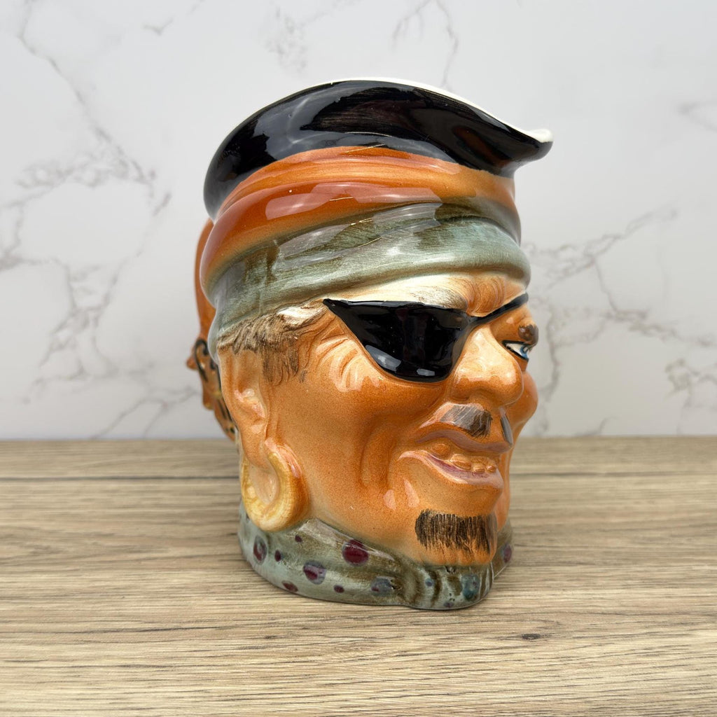Vintage Pirate Toby Jug, Keystone Pottery, British Beer Pitcher