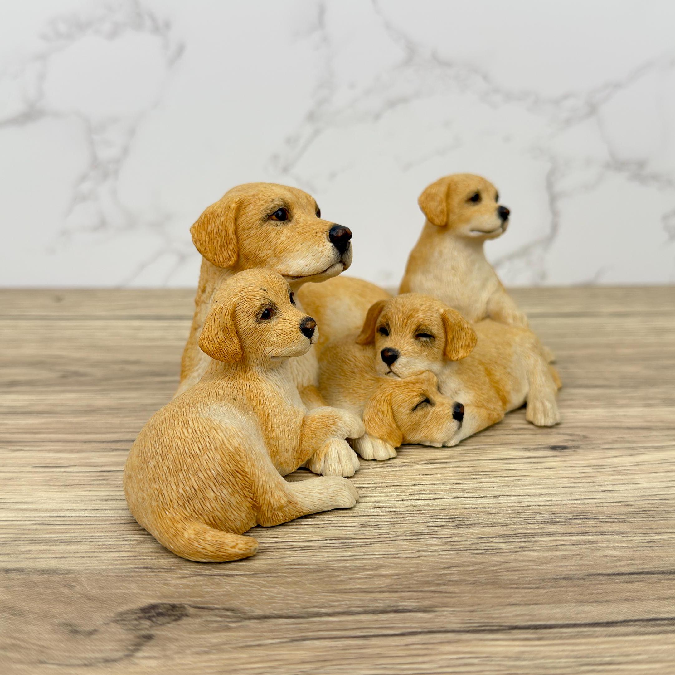 Vintage Sherratt & Simpson Labrador Family Resin Figurine, Boxed