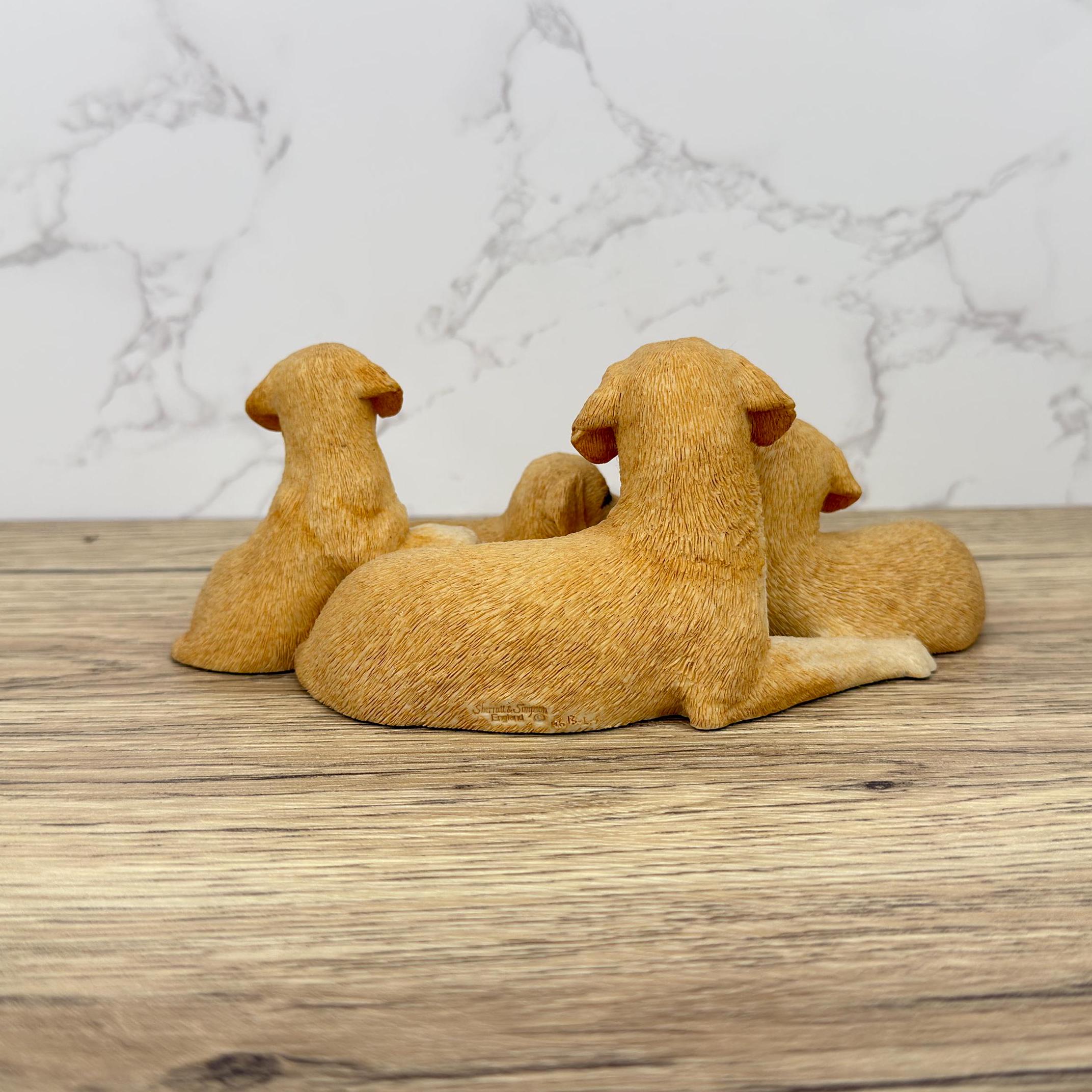 Vintage Sherratt & Simpson Labrador Family Resin Figurine, Boxed