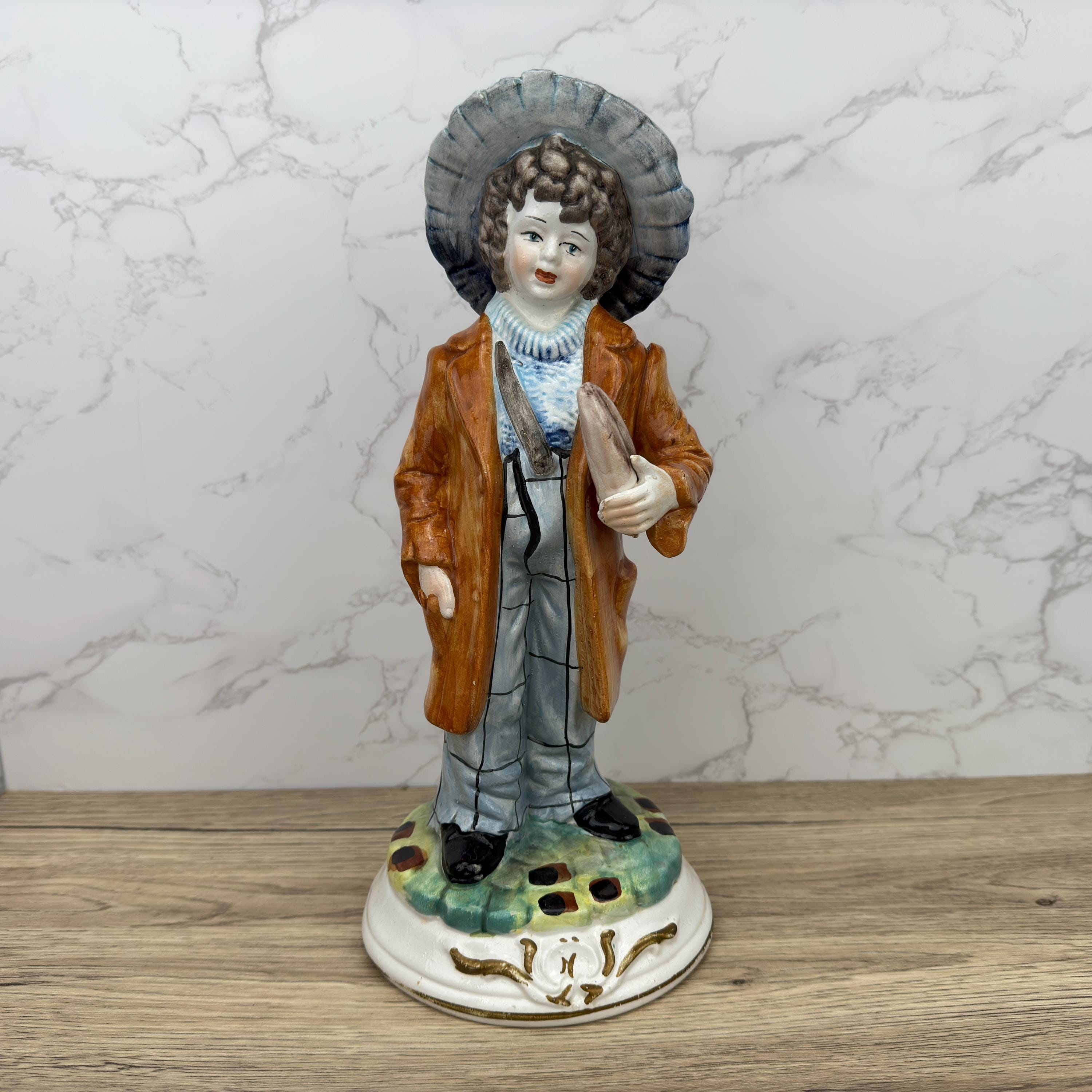 Vintage Capodimonte Figurines, Porcelain Boy and Girl, Italian Home Decor