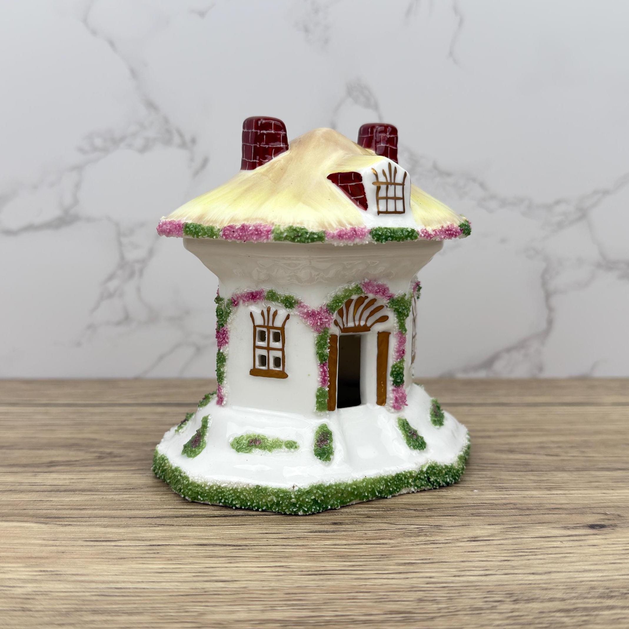 Vintage Coalport Porcelain Cottage, Thatched Roof, Fine Bone China House