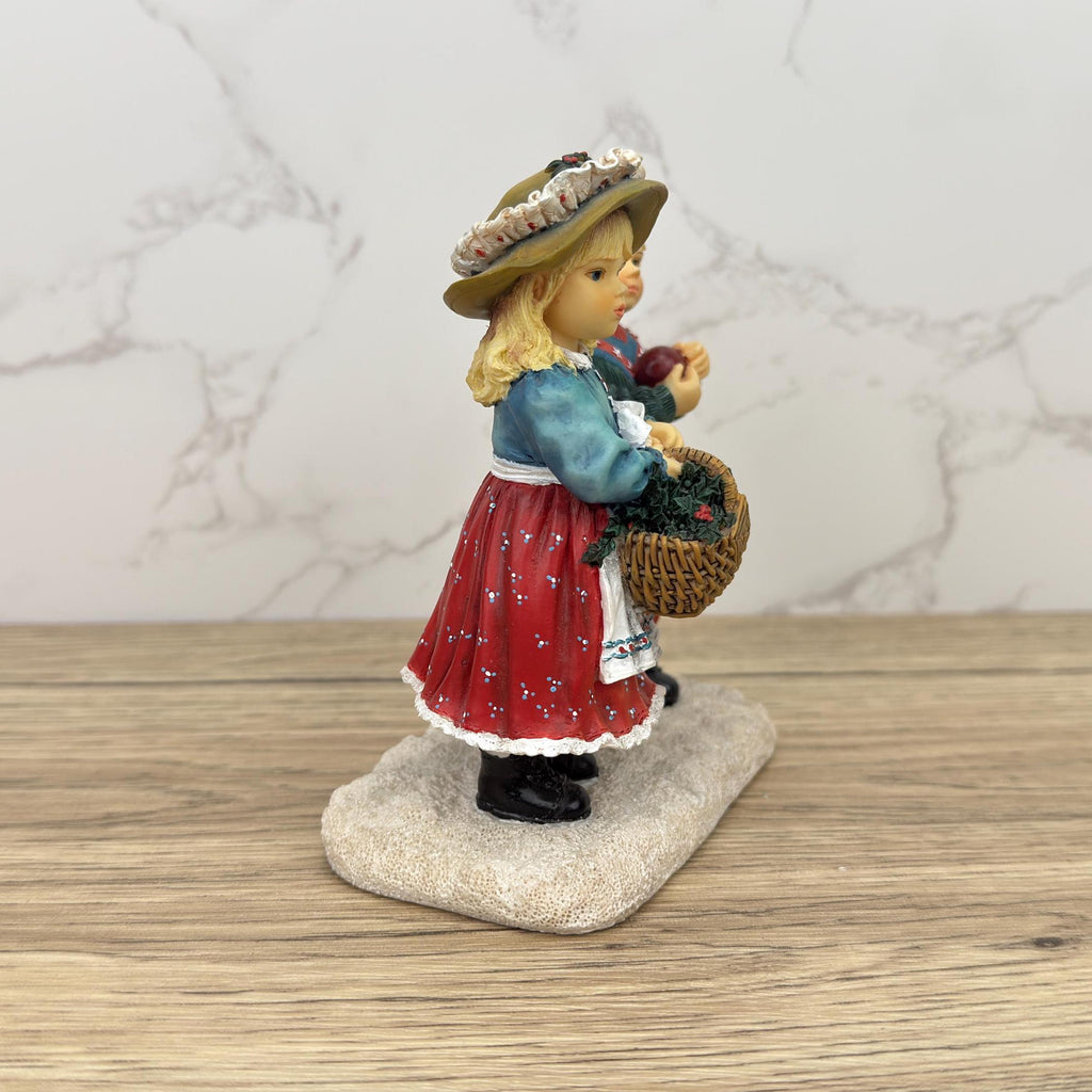 Leonardo Collection Porcelain Figurines, Girl and Boy, Winter Walk