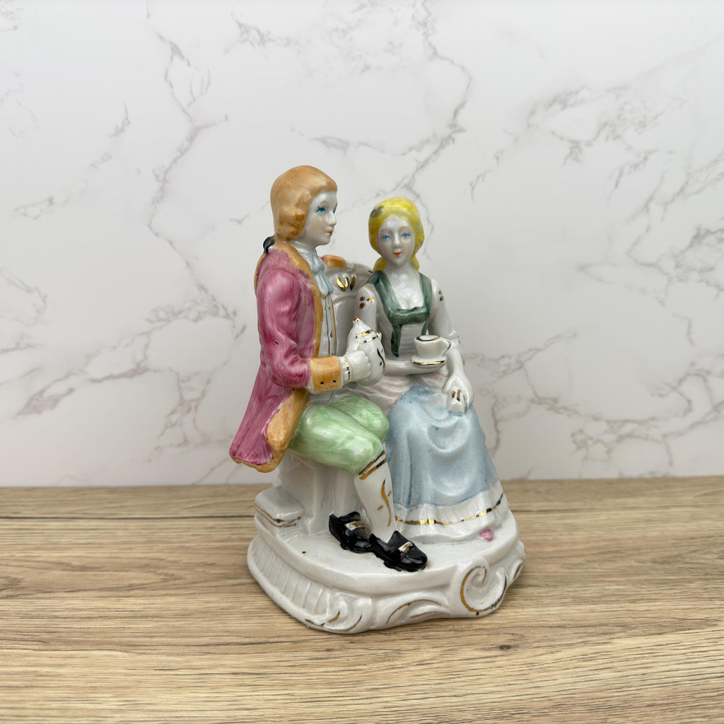 French Colonial Couple Figurine, Victorian Shabby Chic Decor