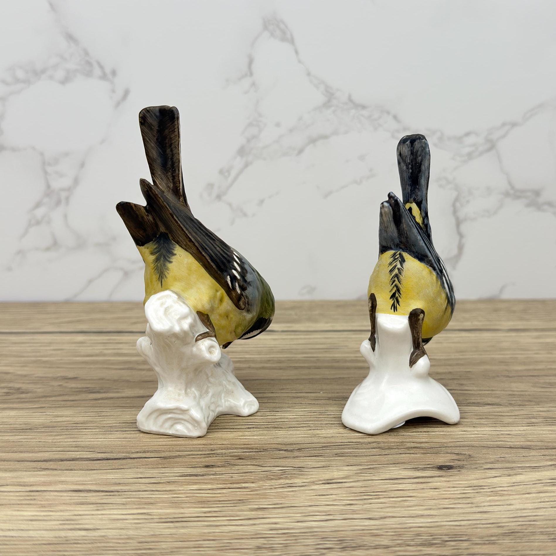 Vintage Goebel Hummel Titmouse Porcelain Bird Figurines, Western Germany