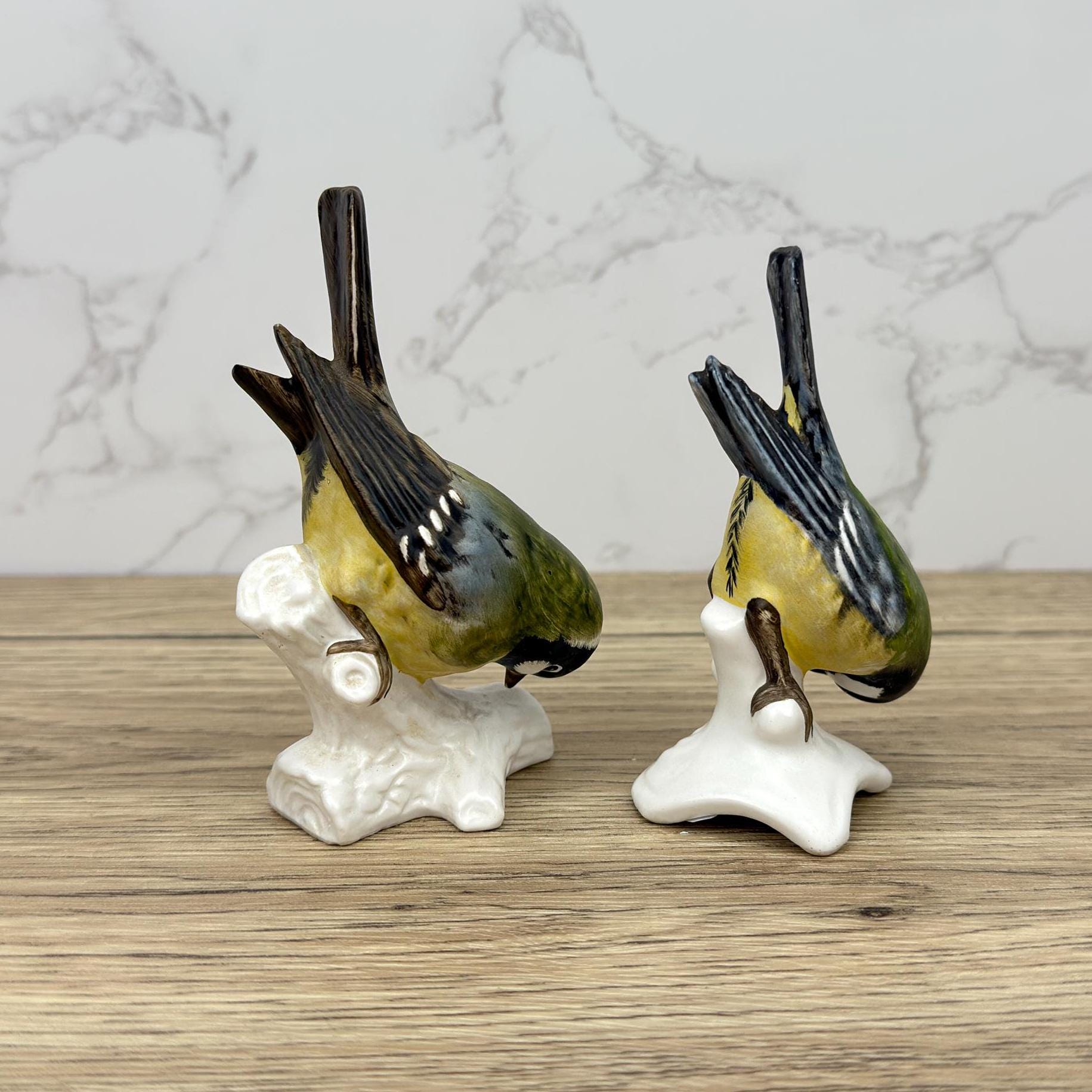 Vintage Goebel Hummel Titmouse Porcelain Bird Figurines, Western Germany