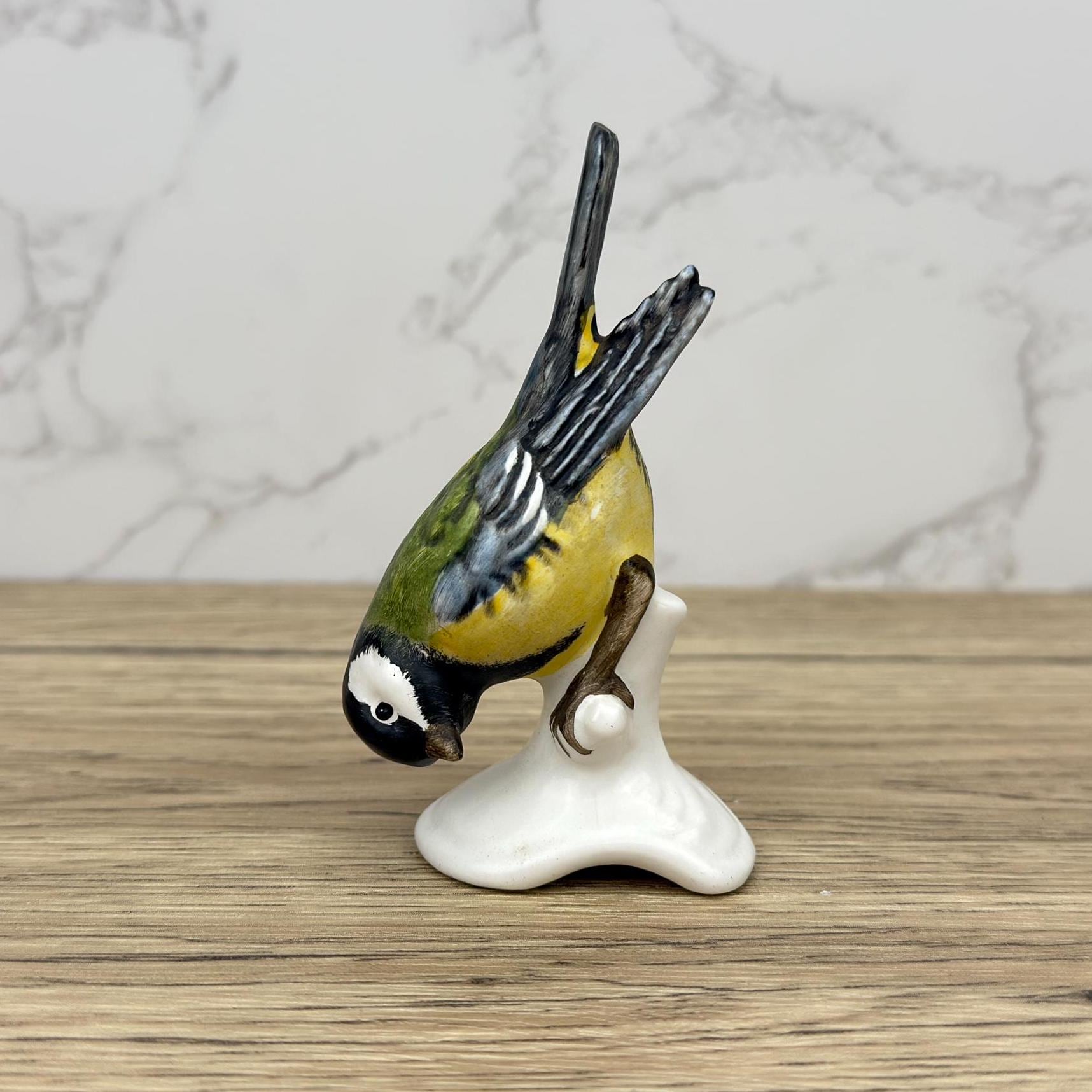 Vintage Goebel Hummel Titmouse Porcelain Bird Figurines, Western Germany