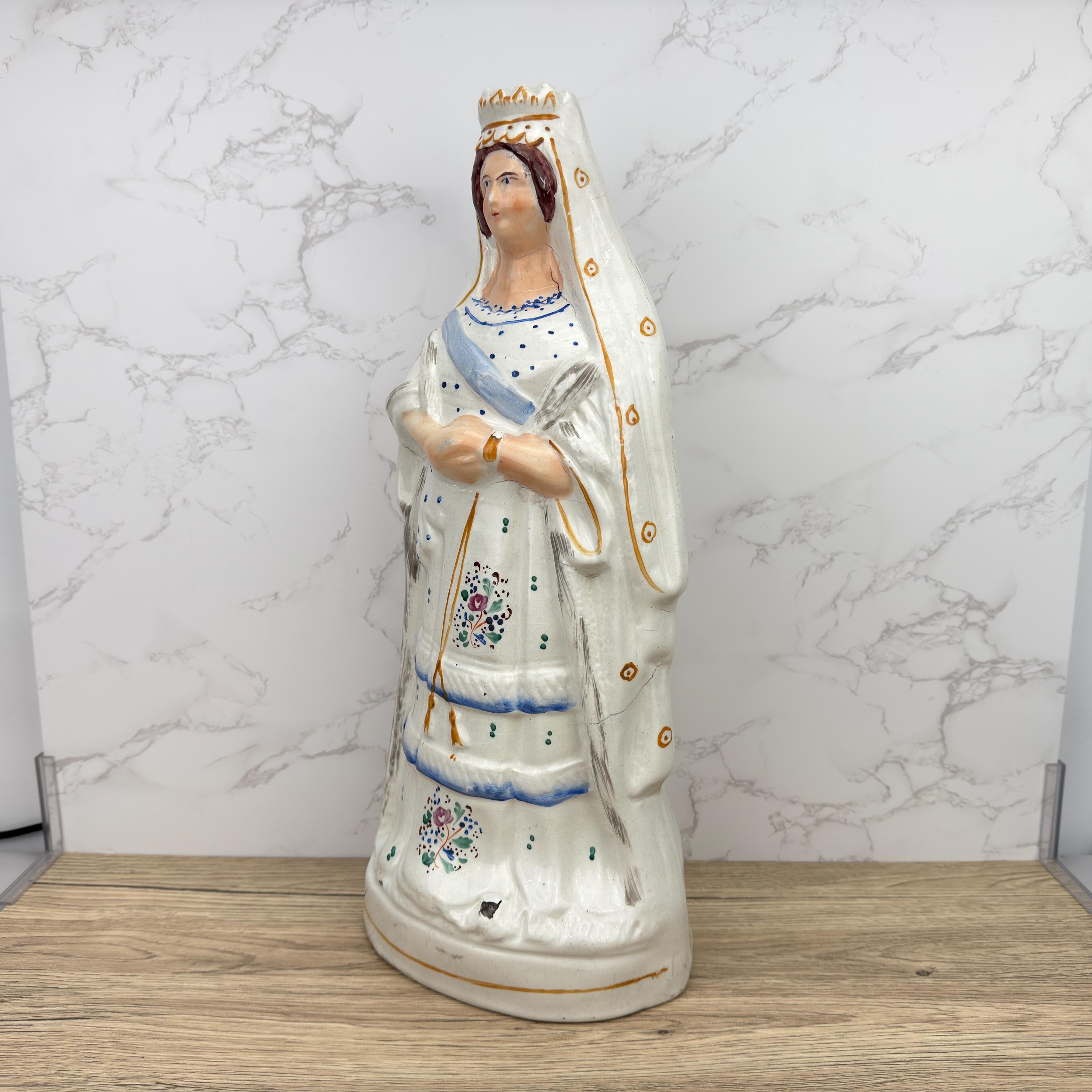 Antique Staffordshire Queen Victoria Figure, 1887 Golden Jubilee