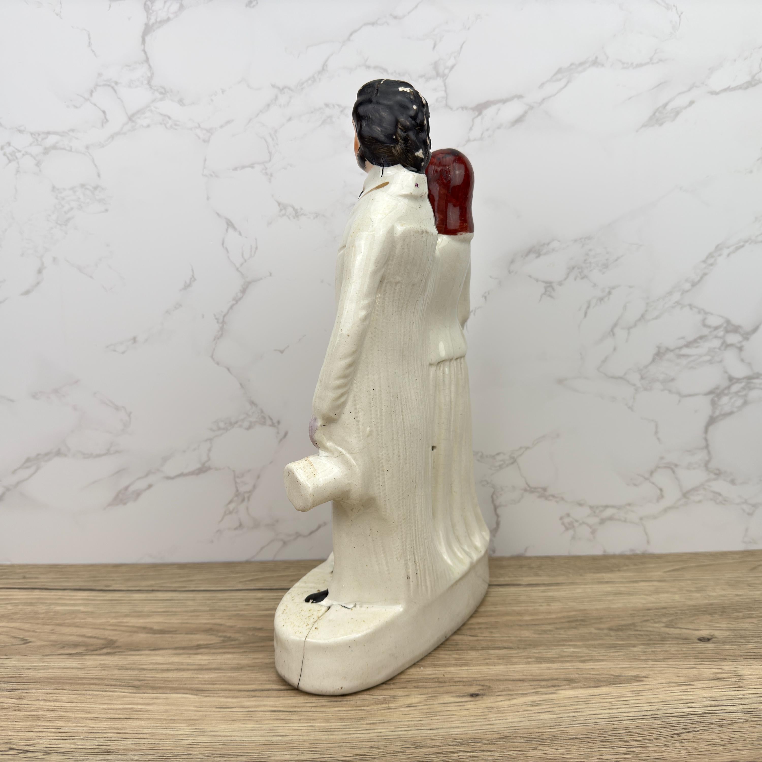 Victorian Staffordshire Prince and Princess Figurine, 1860 Royalty Display