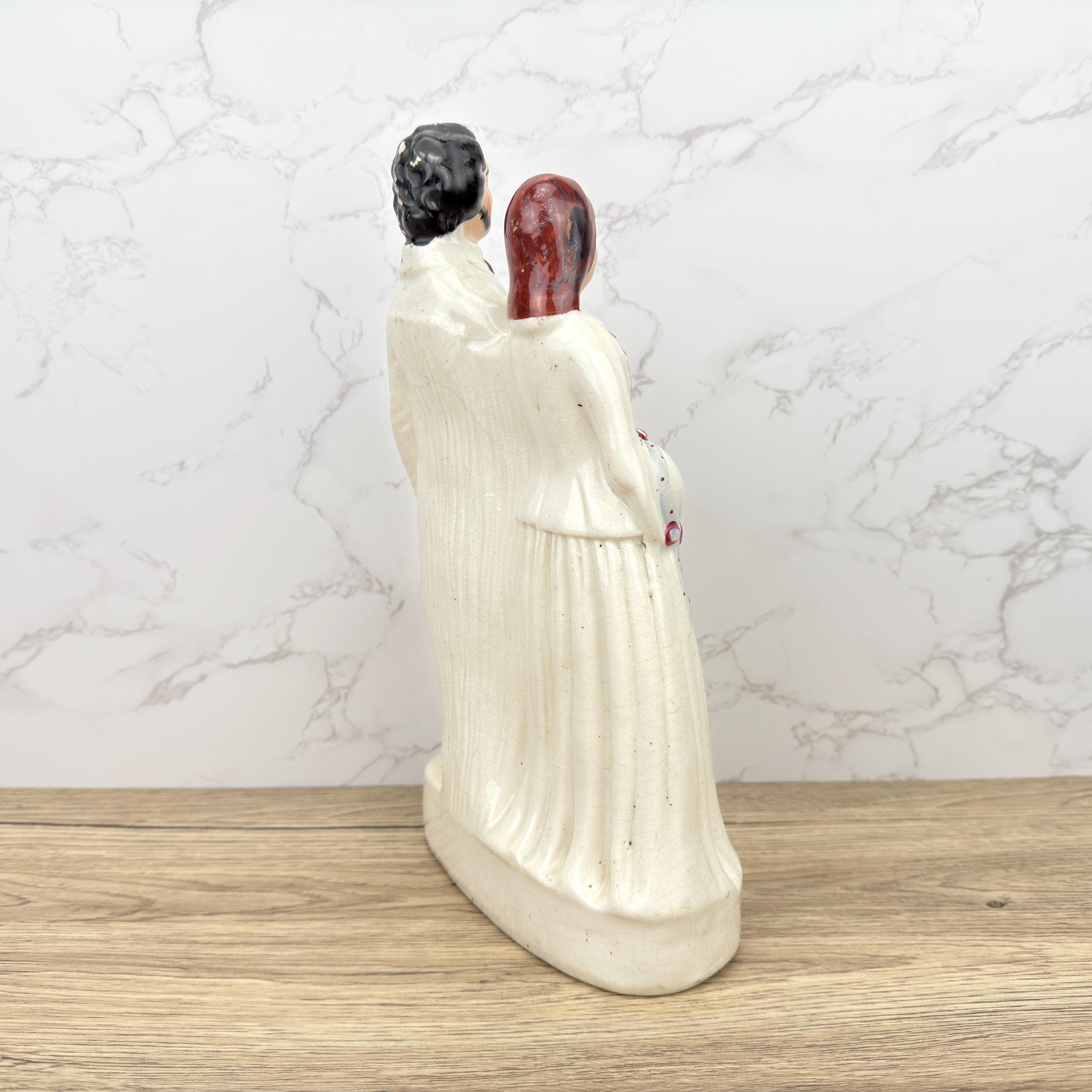 Victorian Staffordshire Prince and Princess Figurine, 1860 Royalty Display