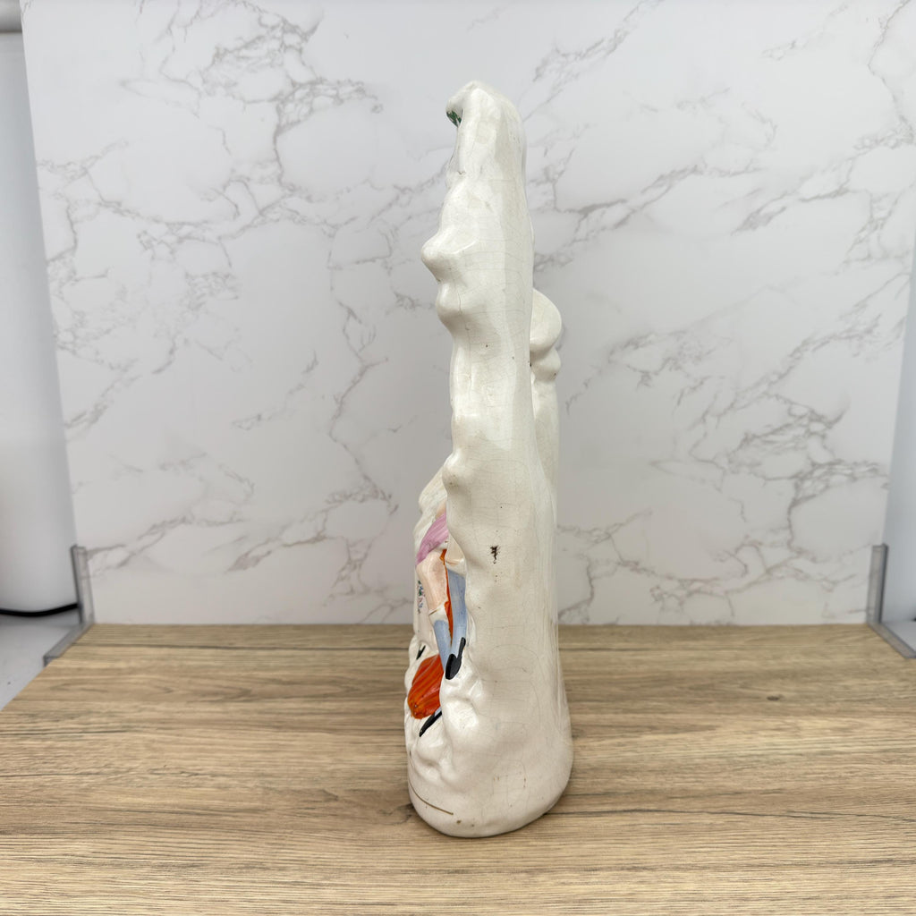 Antique Staffordshire Flatback Figurine, Victorian Courting Couple Decor