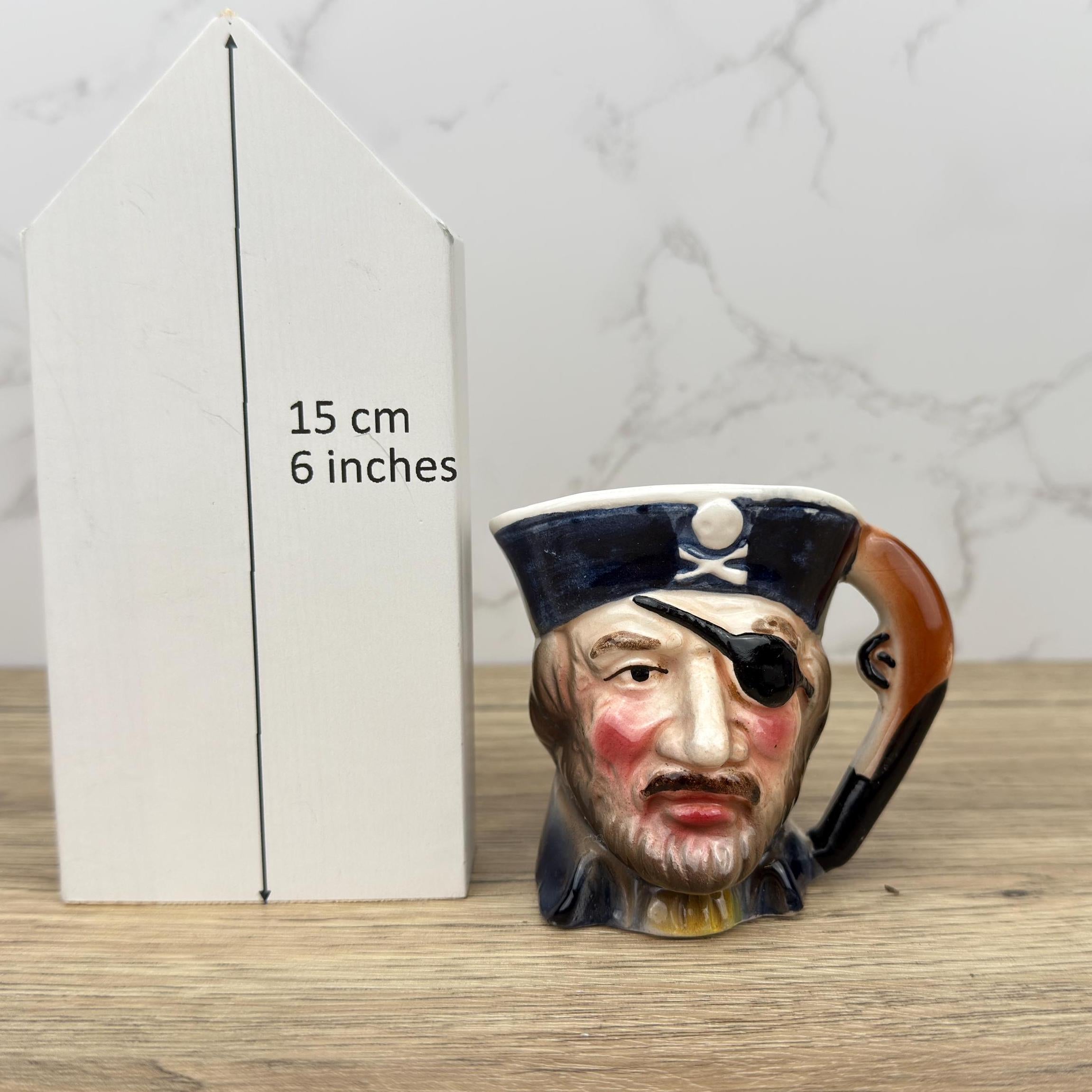 Vintage Pirate Character Toby Jug, Handmade Captain Mug