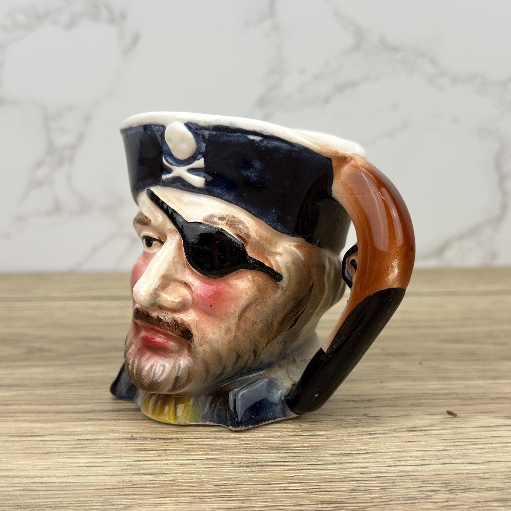 Vintage Pirate Character Toby Jug, Handmade Captain Mug