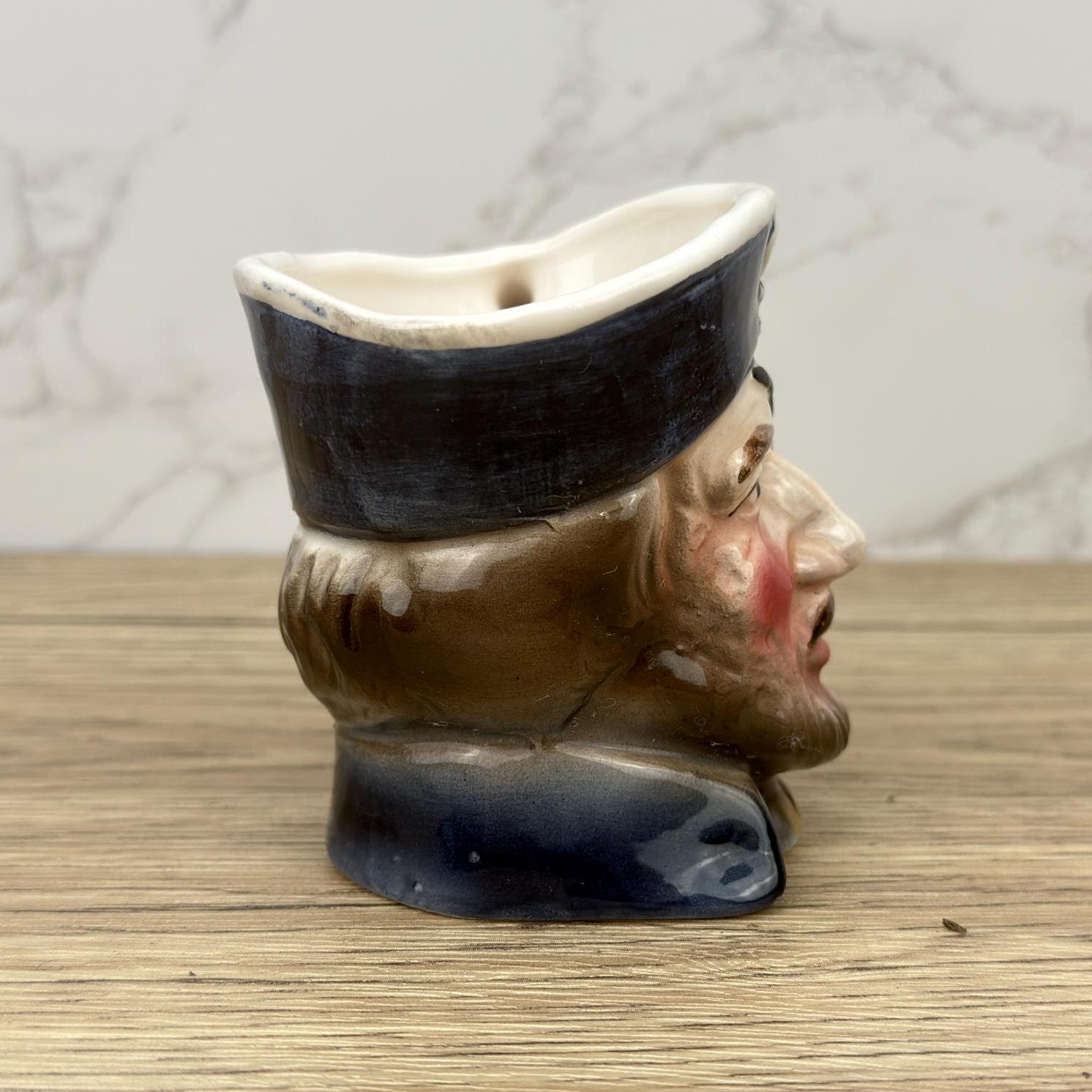 Vintage Pirate Character Toby Jug, Handmade Captain Mug