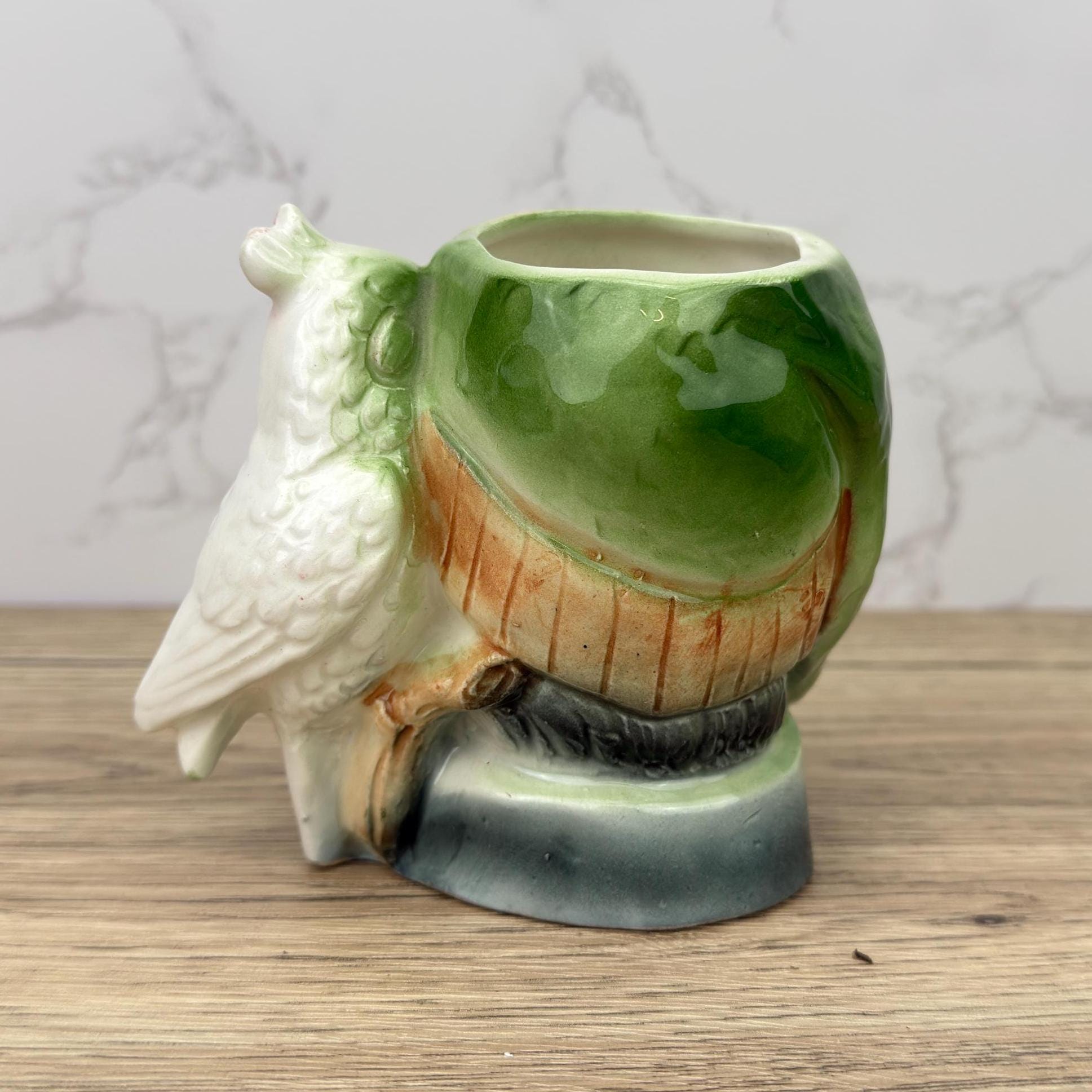 Vintage Ceramic Pirate Toby Jug with Cockatoo
