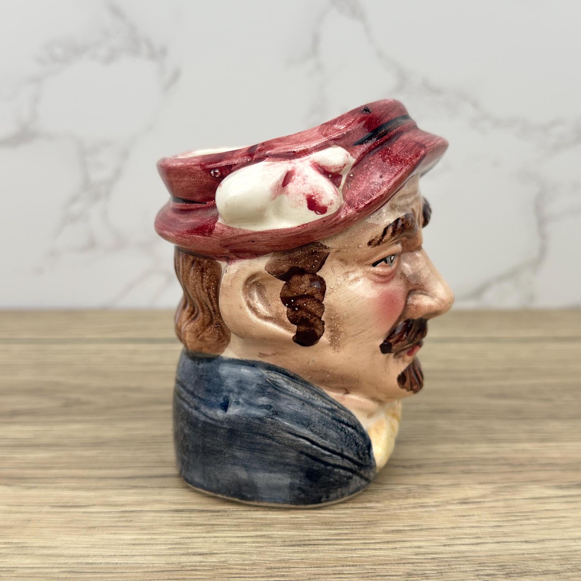Vintage Sailor Toby Mug, Quirky Porcelain Creamer, Home Decor