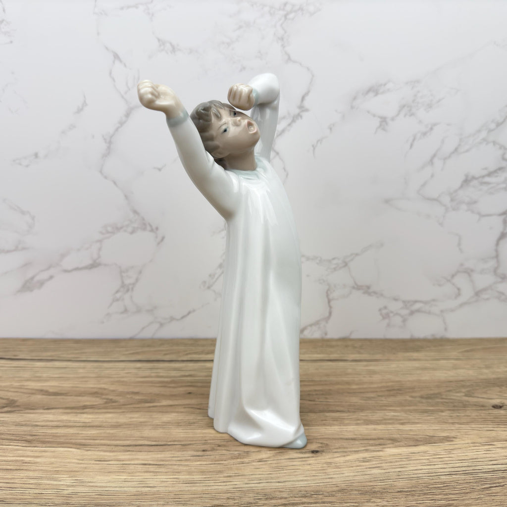 Vintage Lladro Boy Awaking Porcelain Figurine 4870, Collectible Spain