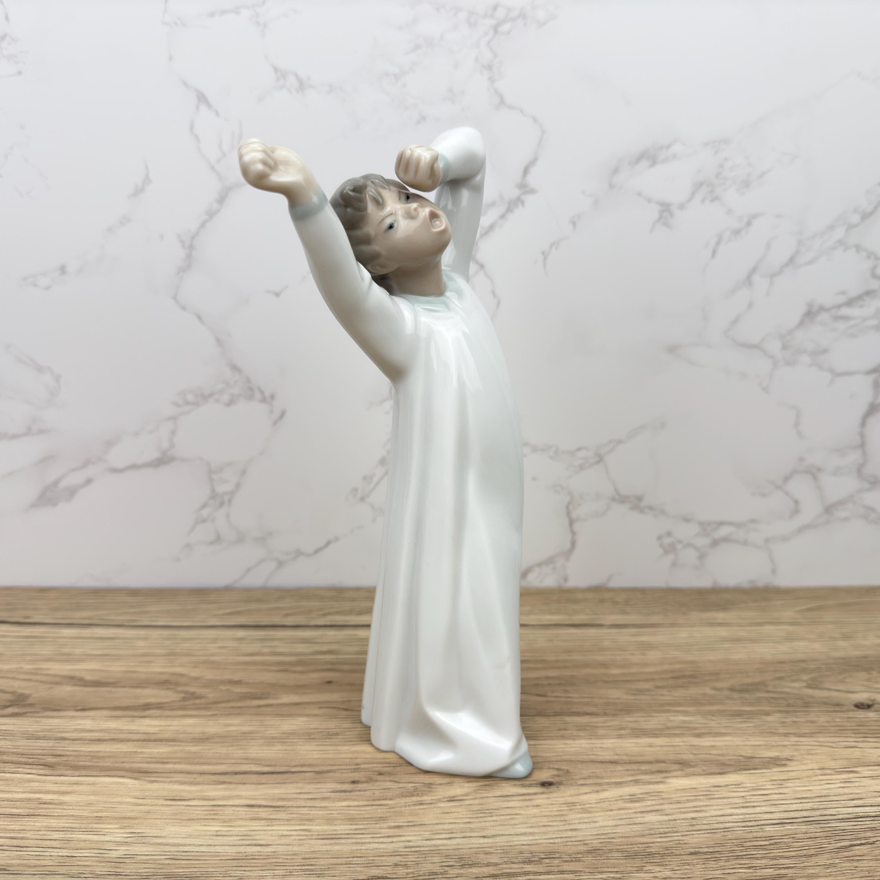 Vintage Lladro Boy Awaking Porcelain Figurine 4870, Collectible Spain