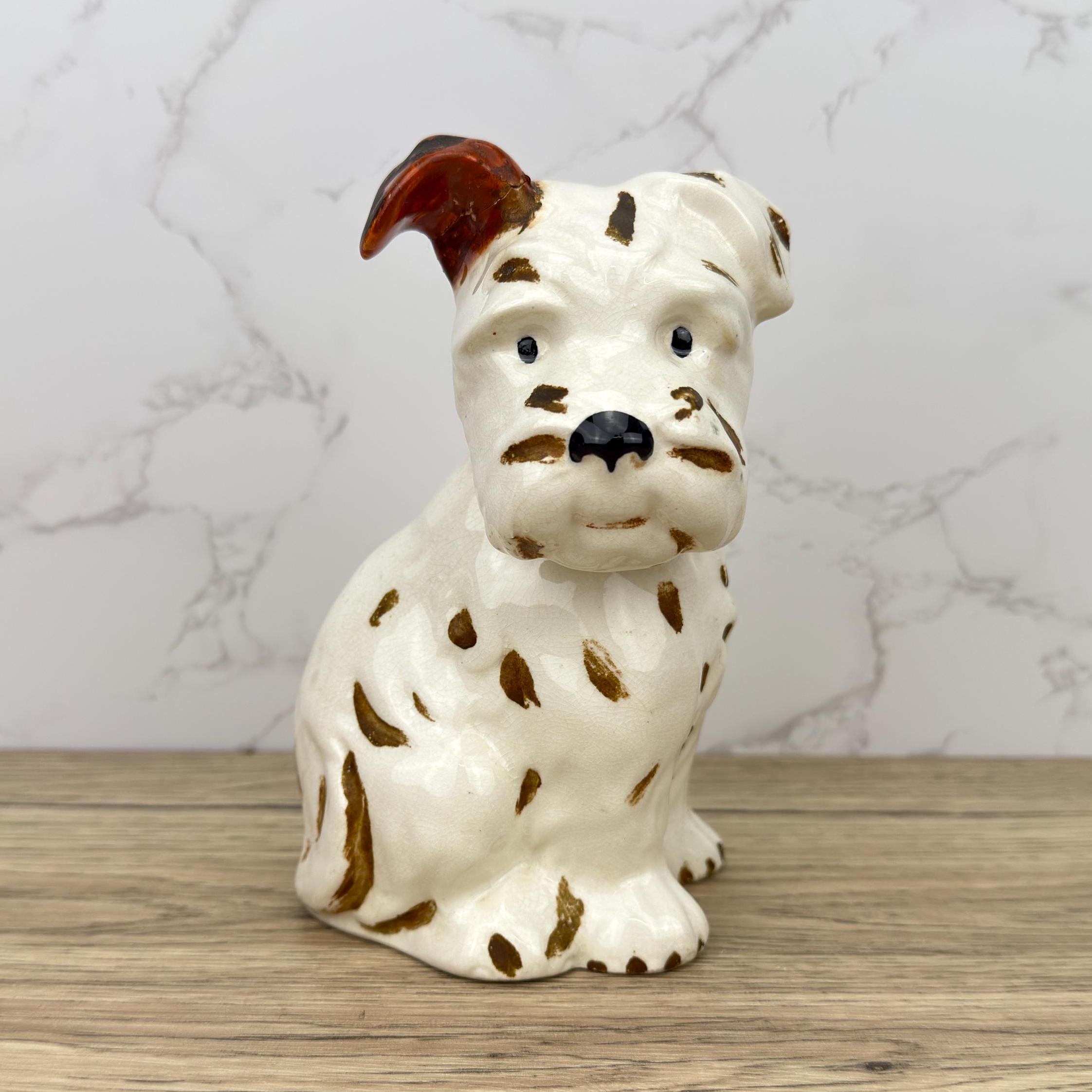 Vintage Beswick Pottery Schnauzer Dog Figurine, Collectible Porcelain Decor