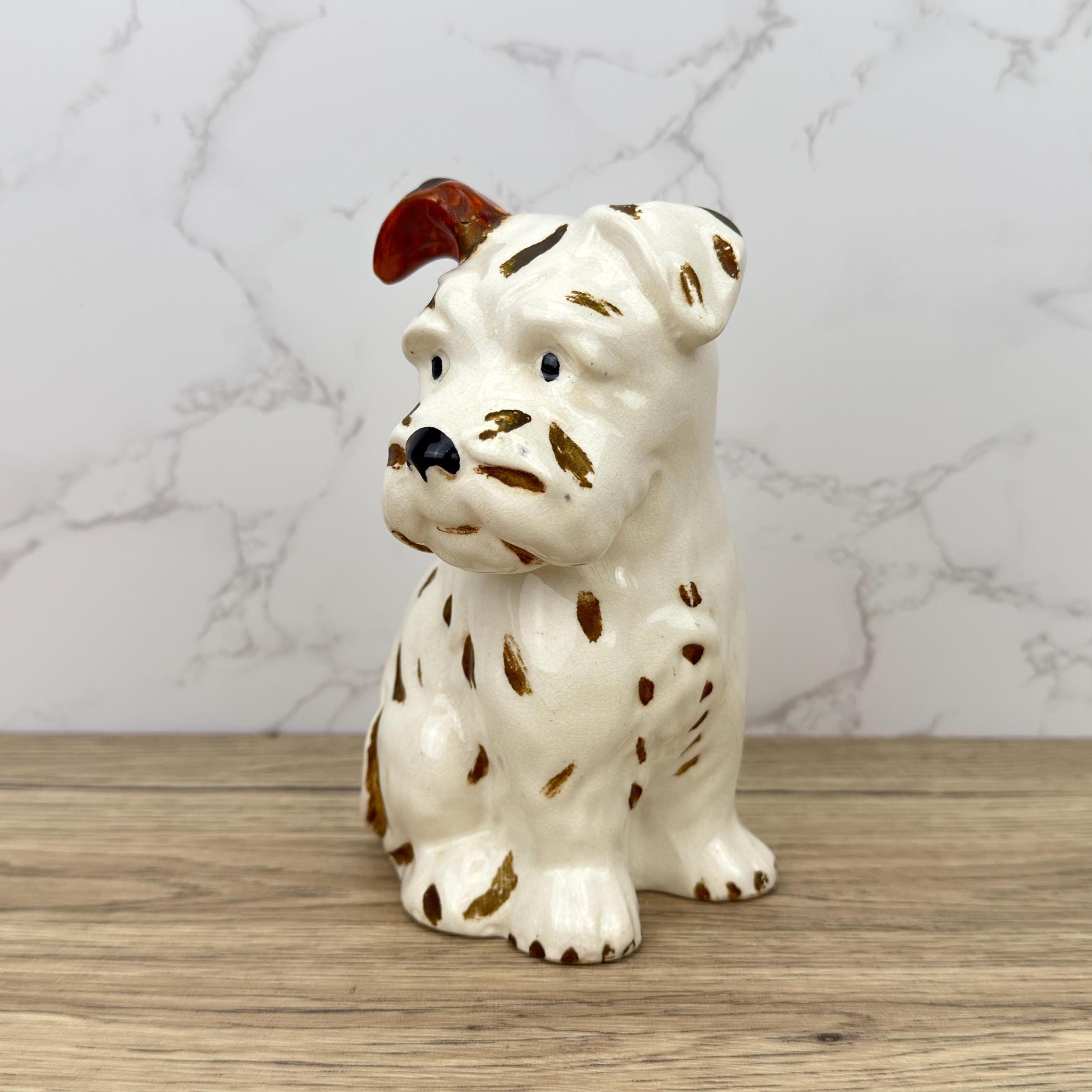 Vintage Beswick Pottery Schnauzer Dog Figurine, Collectible Porcelain Decor
