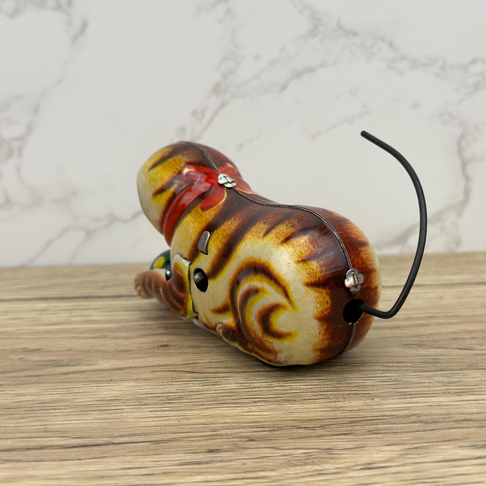 Vintage Litho Wind Up Cat Toy, Tinplate Kitten, Rolling Ball (AS-IS)