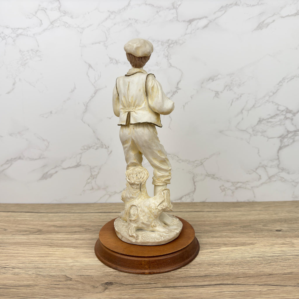 Vintage Leonardo Resin Figurine, Boy with Lamb, Countryside Decor