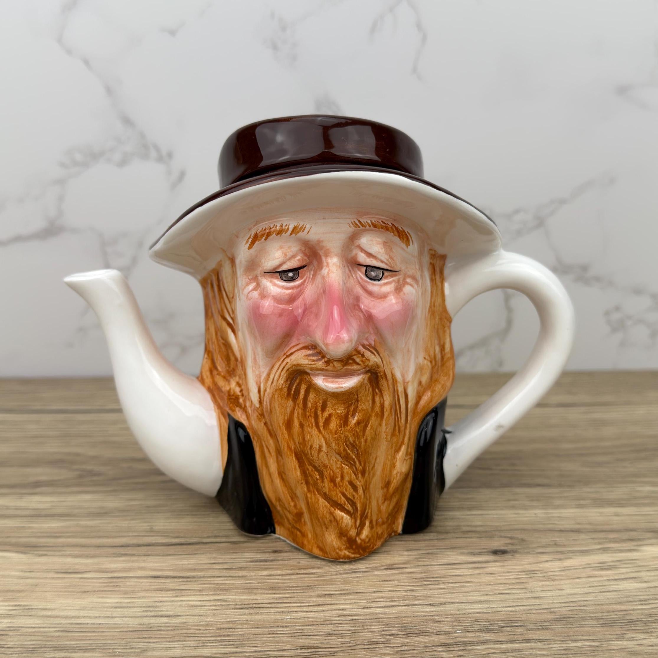 Vintage Fagan Teapot, Charles Dickens Character Toby Jug, Porcelain Home Decor