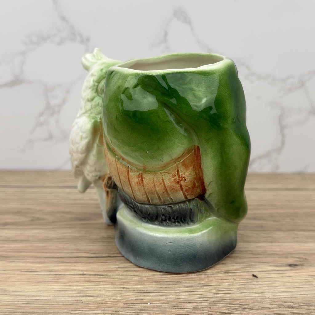 Vintage Ceramic Pirate Toby Jug with Cockatoo