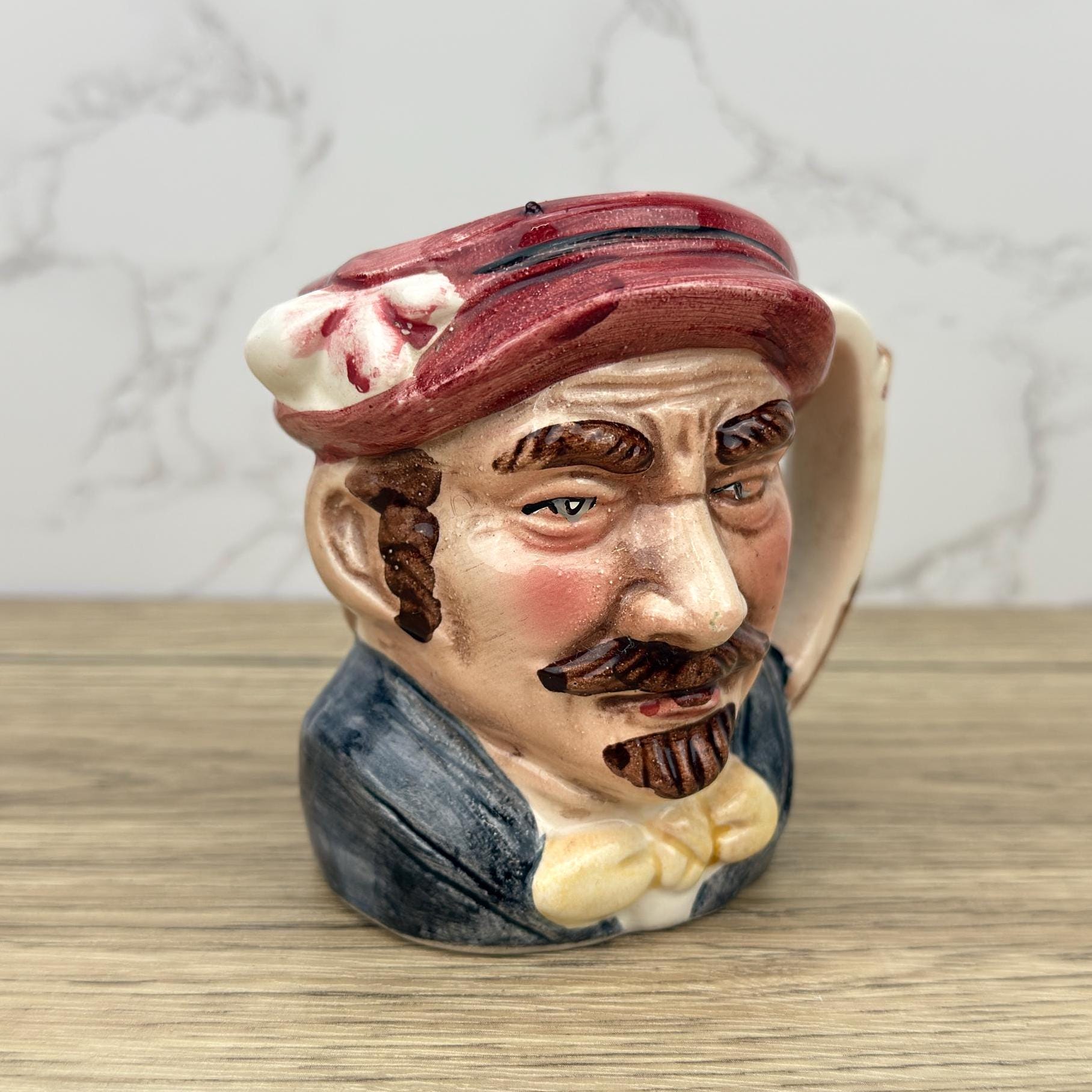 Vintage Sailor Toby Mug, Quirky Porcelain Creamer, Home Decor