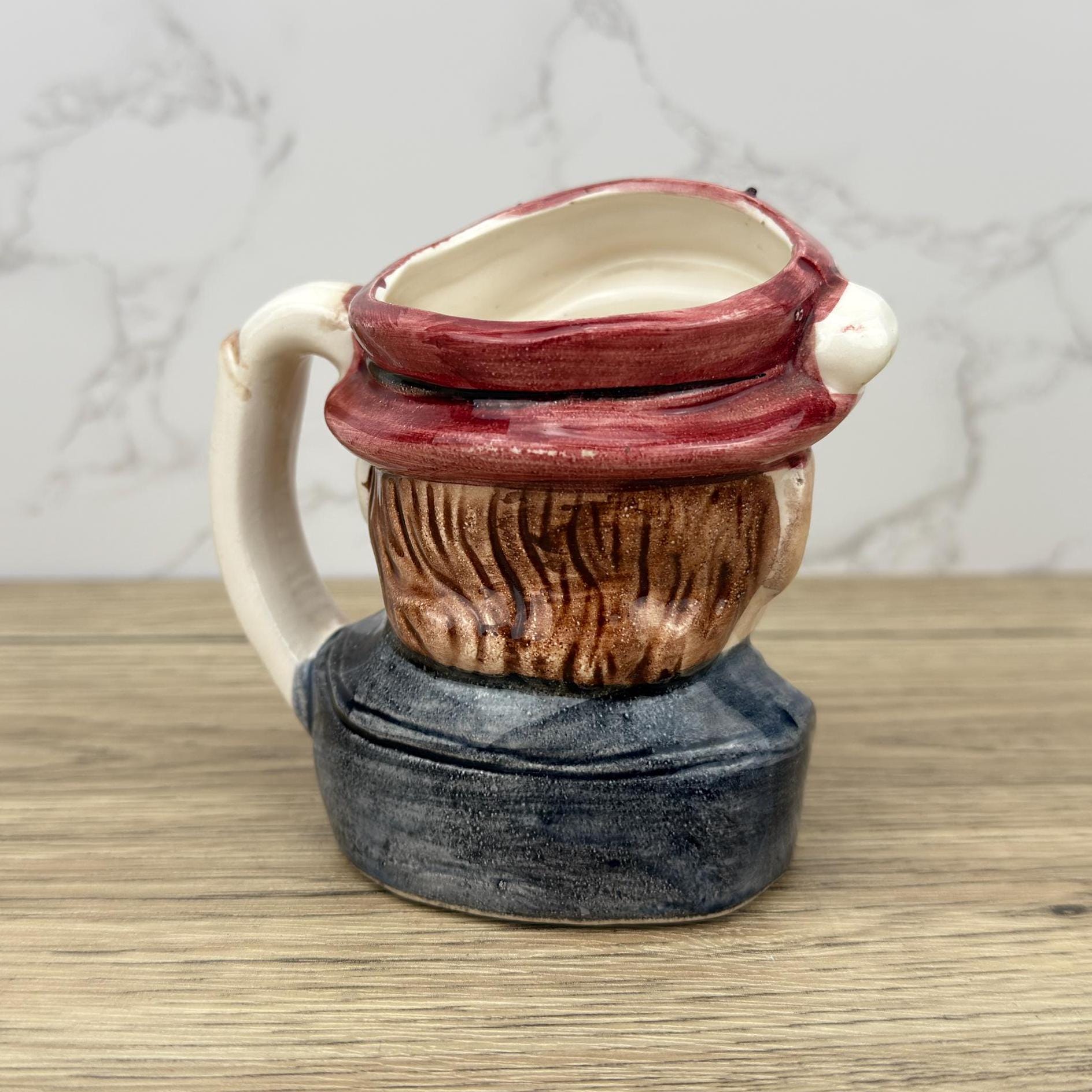 Vintage Sailor Toby Mug, Quirky Porcelain Creamer, Home Decor
