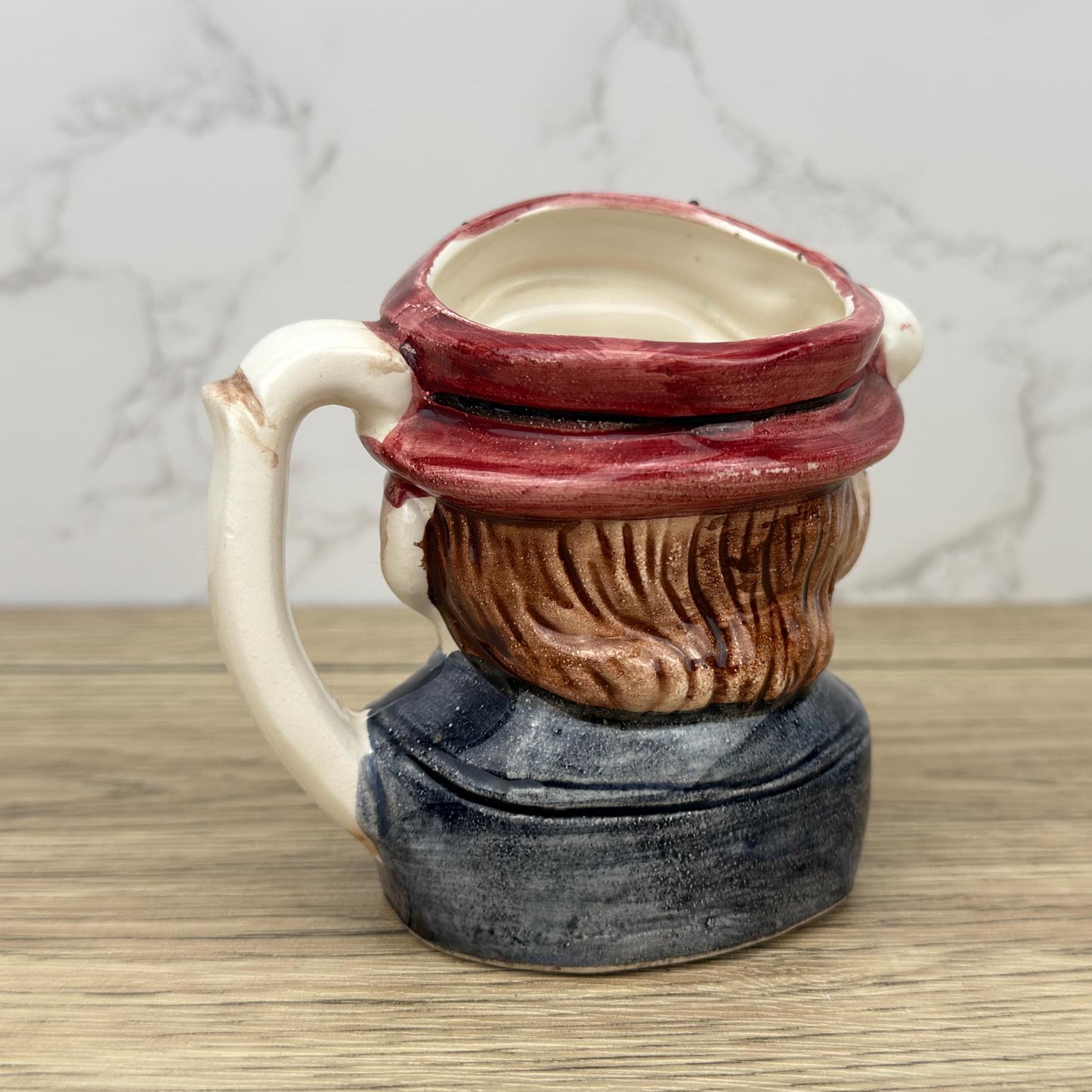 Vintage Sailor Toby Mug, Quirky Porcelain Creamer, Home Decor