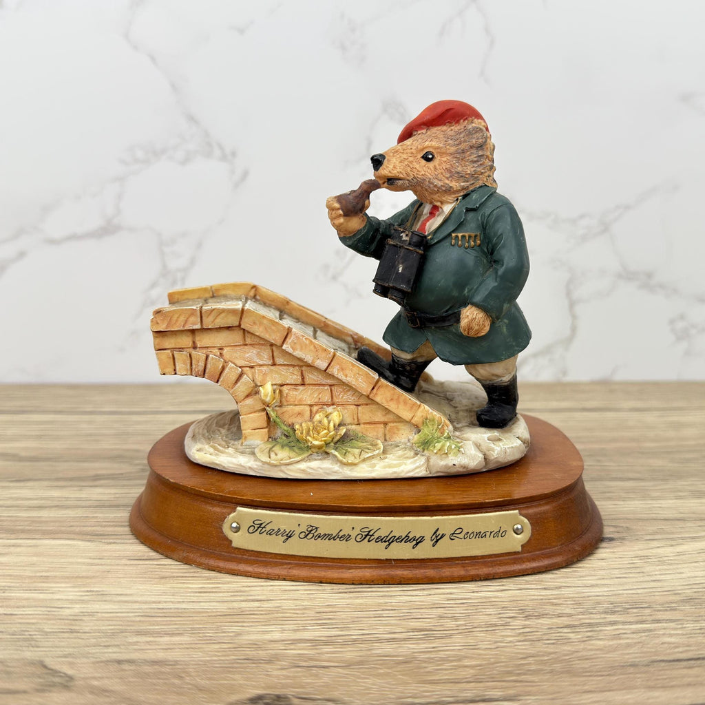 Leonardo Vintage Resin Hedgehog Figurine, Harry Bomber Collectible