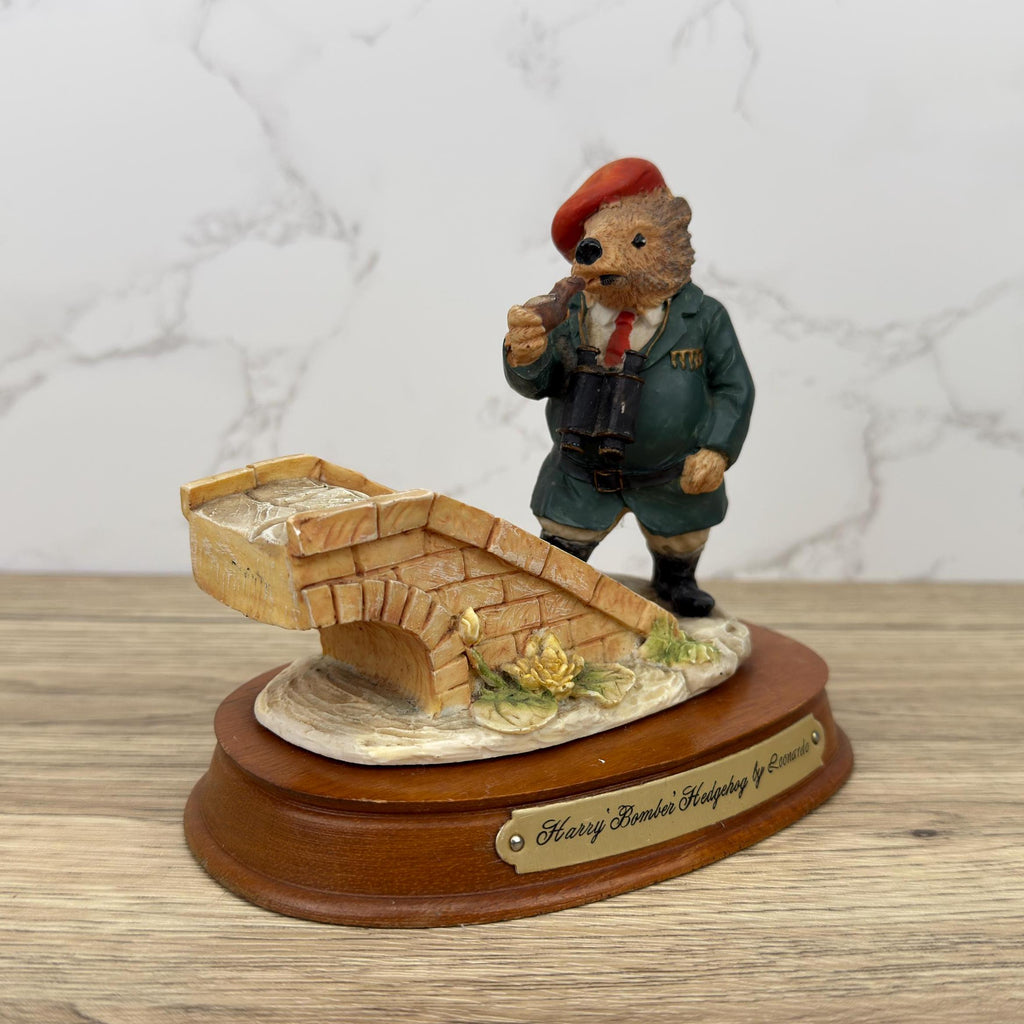 Leonardo Vintage Resin Hedgehog Figurine, Harry Bomber Collectible