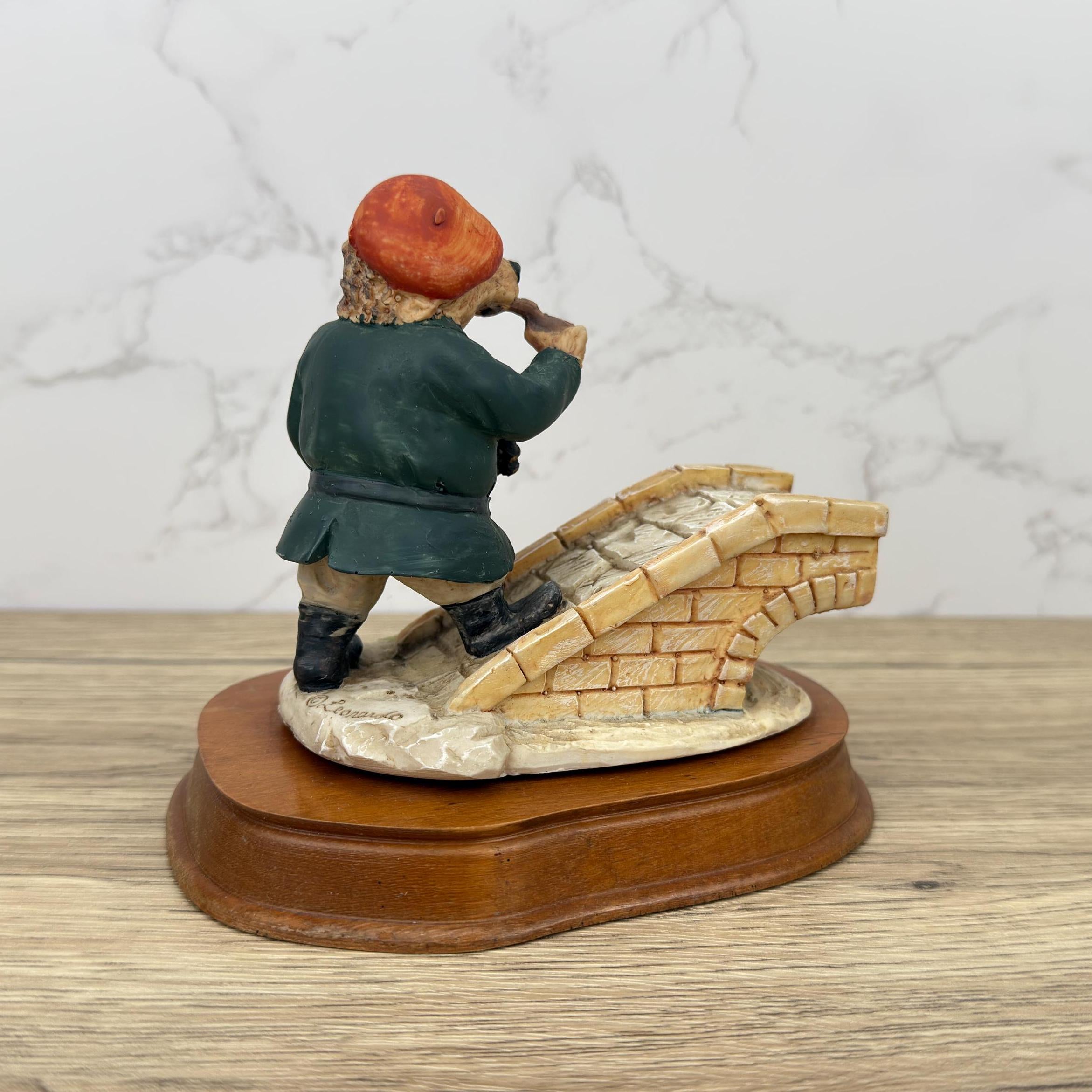 Leonardo Vintage Resin Hedgehog Figurine, Harry Bomber Collectible