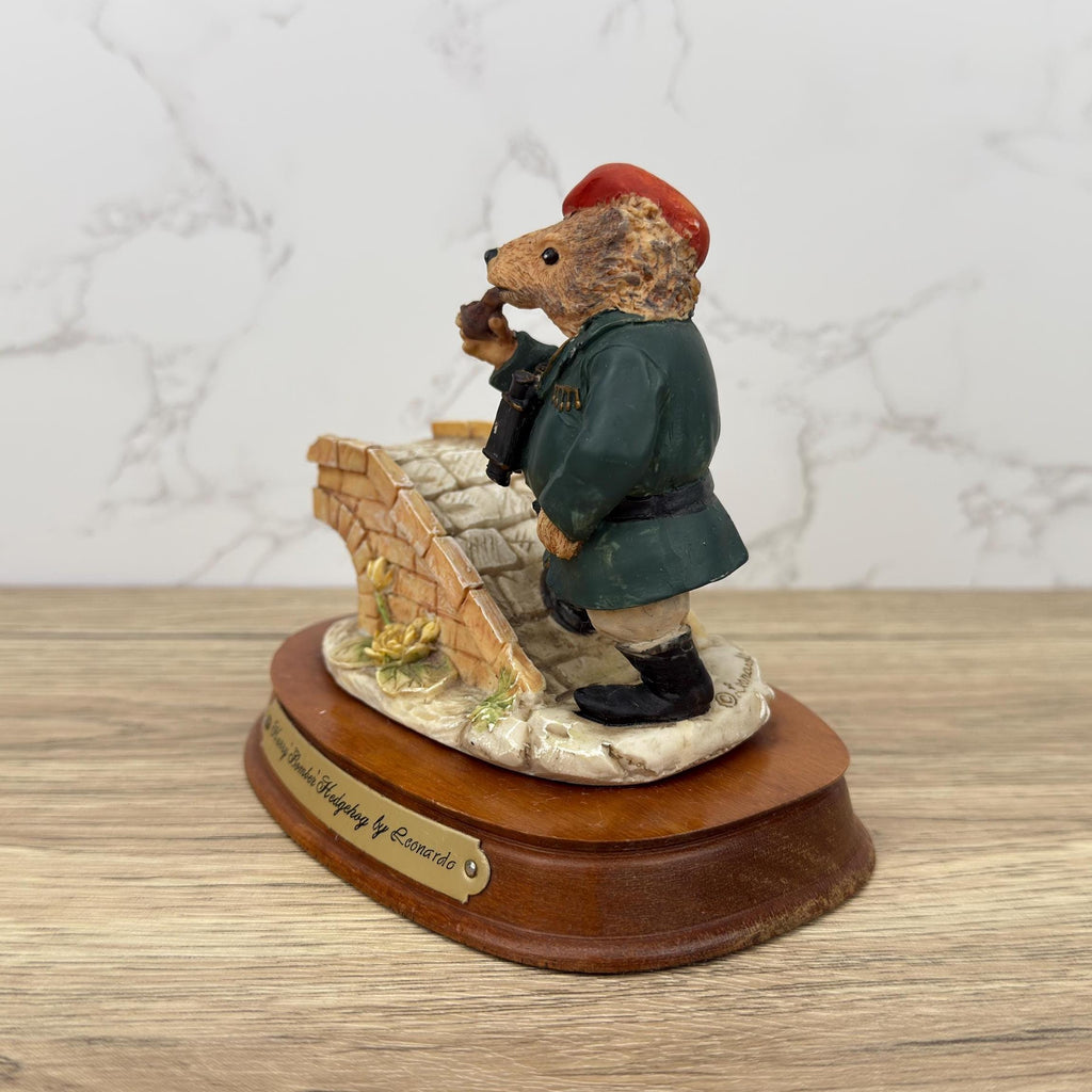 Leonardo Vintage Resin Hedgehog Figurine, Harry Bomber Collectible