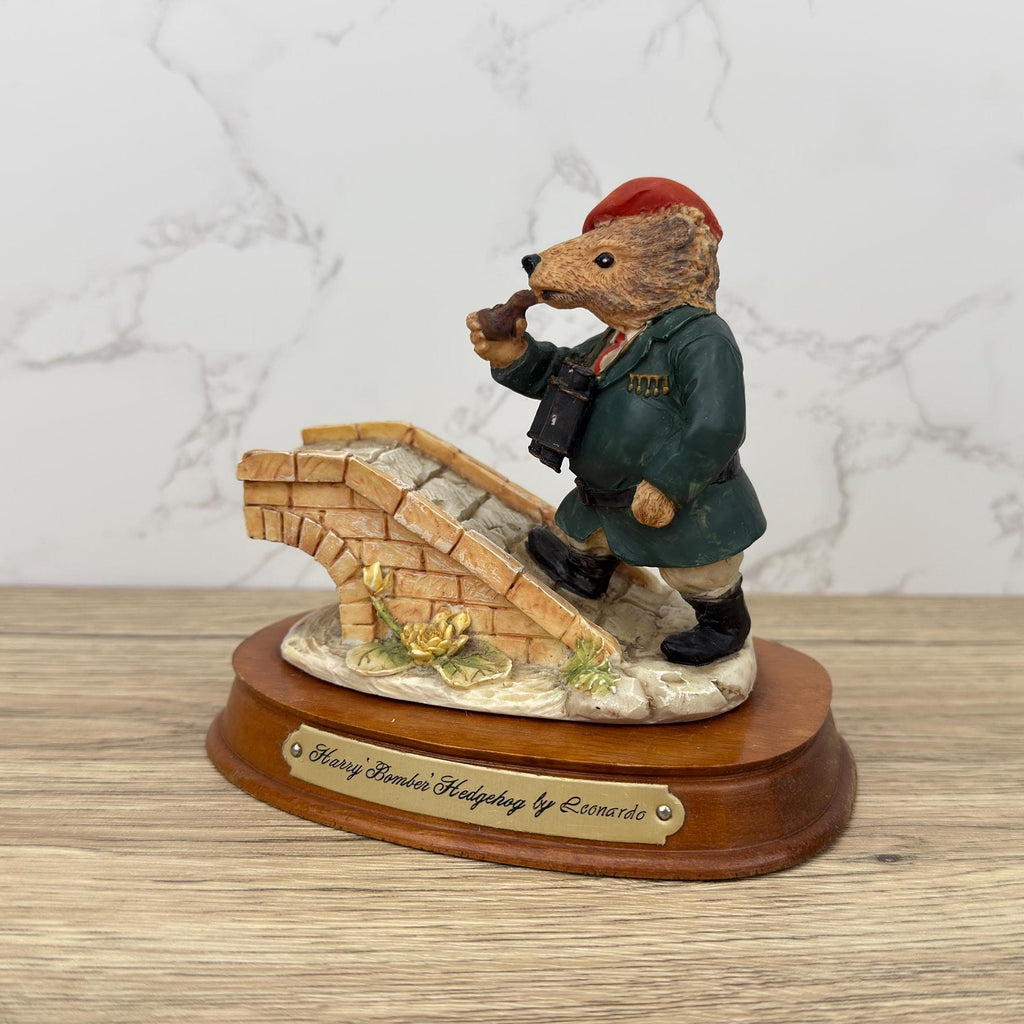 Leonardo Vintage Resin Hedgehog Figurine, Harry Bomber Collectible