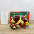Vintage Metal Wind-Up Dog Toy, 1970s Tinplate Puppy, Push&Go