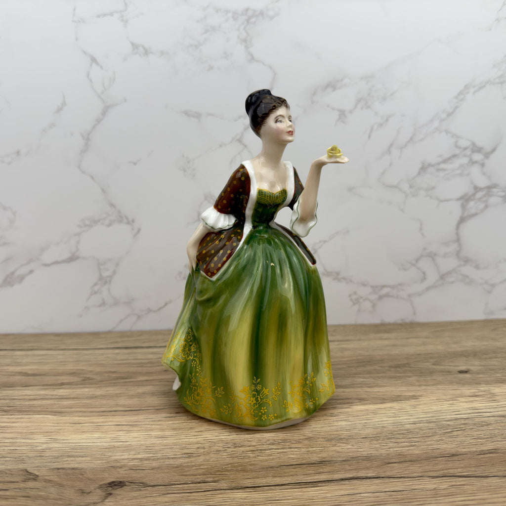 Vintage Royal Doulton Porcelain Figurine, FLEUR HN2368, Green Dress