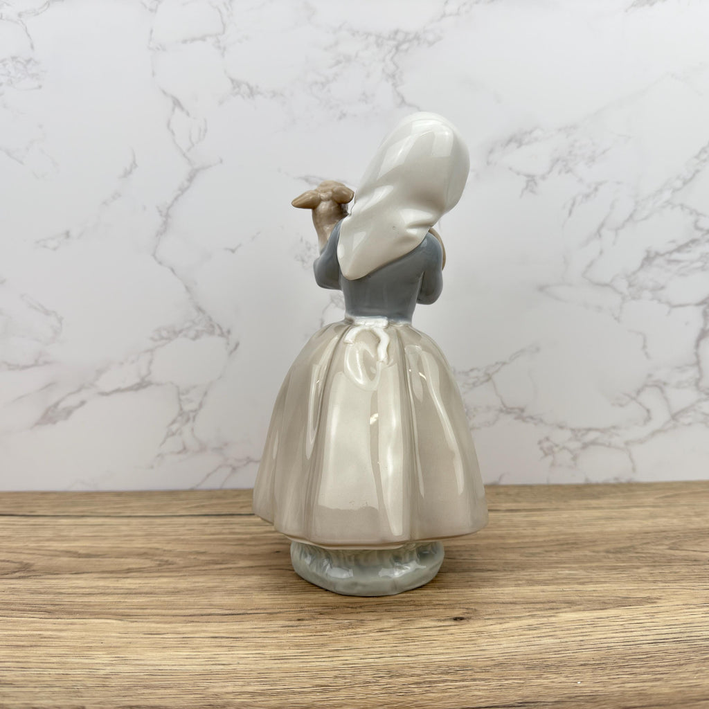 Vintage Nao by Lladro Porcelain Figurine – Girl with Lamb, Made in Spain